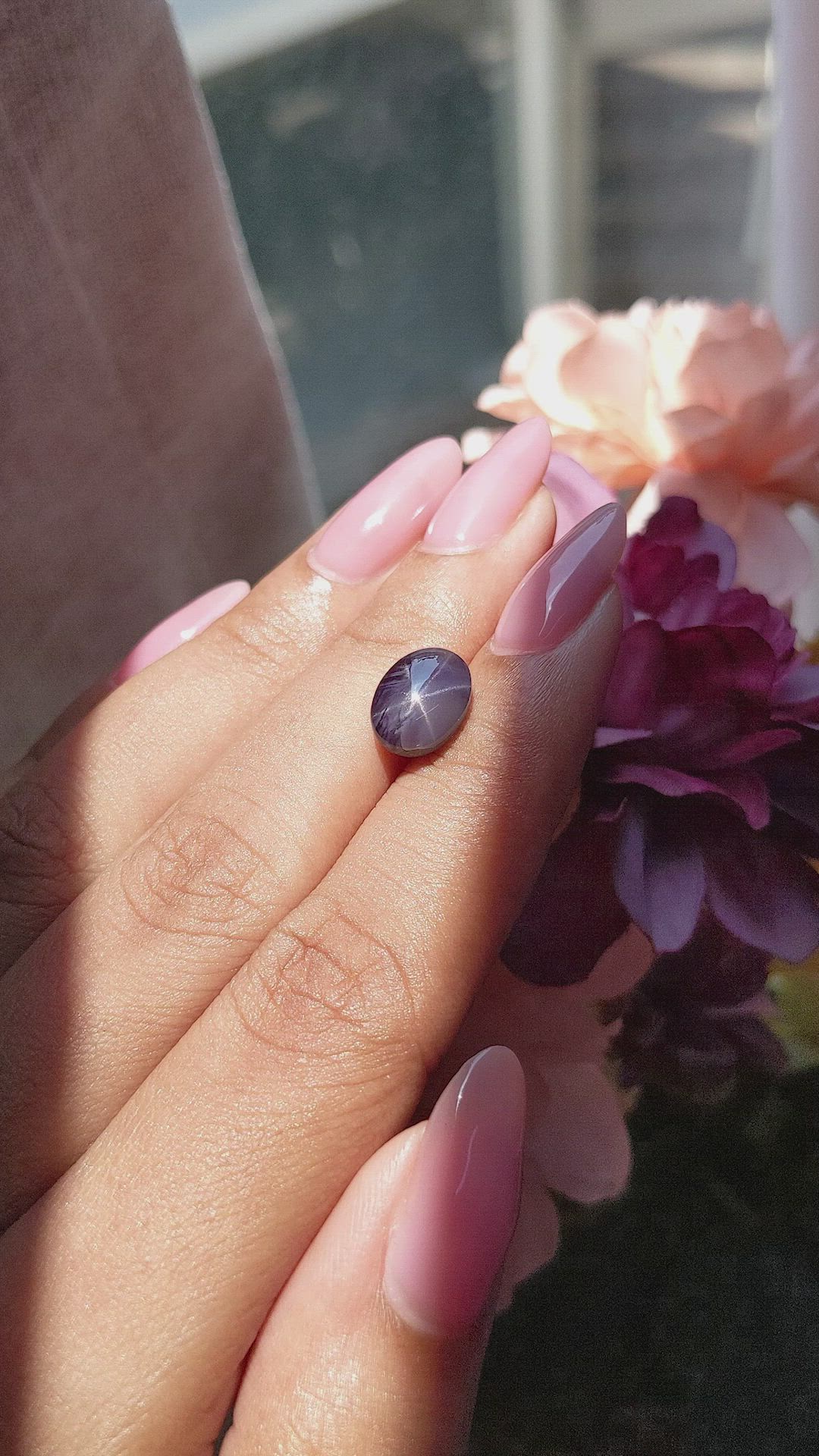 4.05 Ct. Purple Star Spinel from Ceylon (Sri Lanka) Size Video