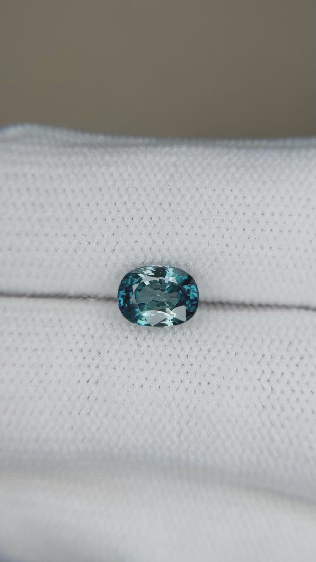 1.84 Ct. Greenish Blue Zircon from Cambodia Size Video
