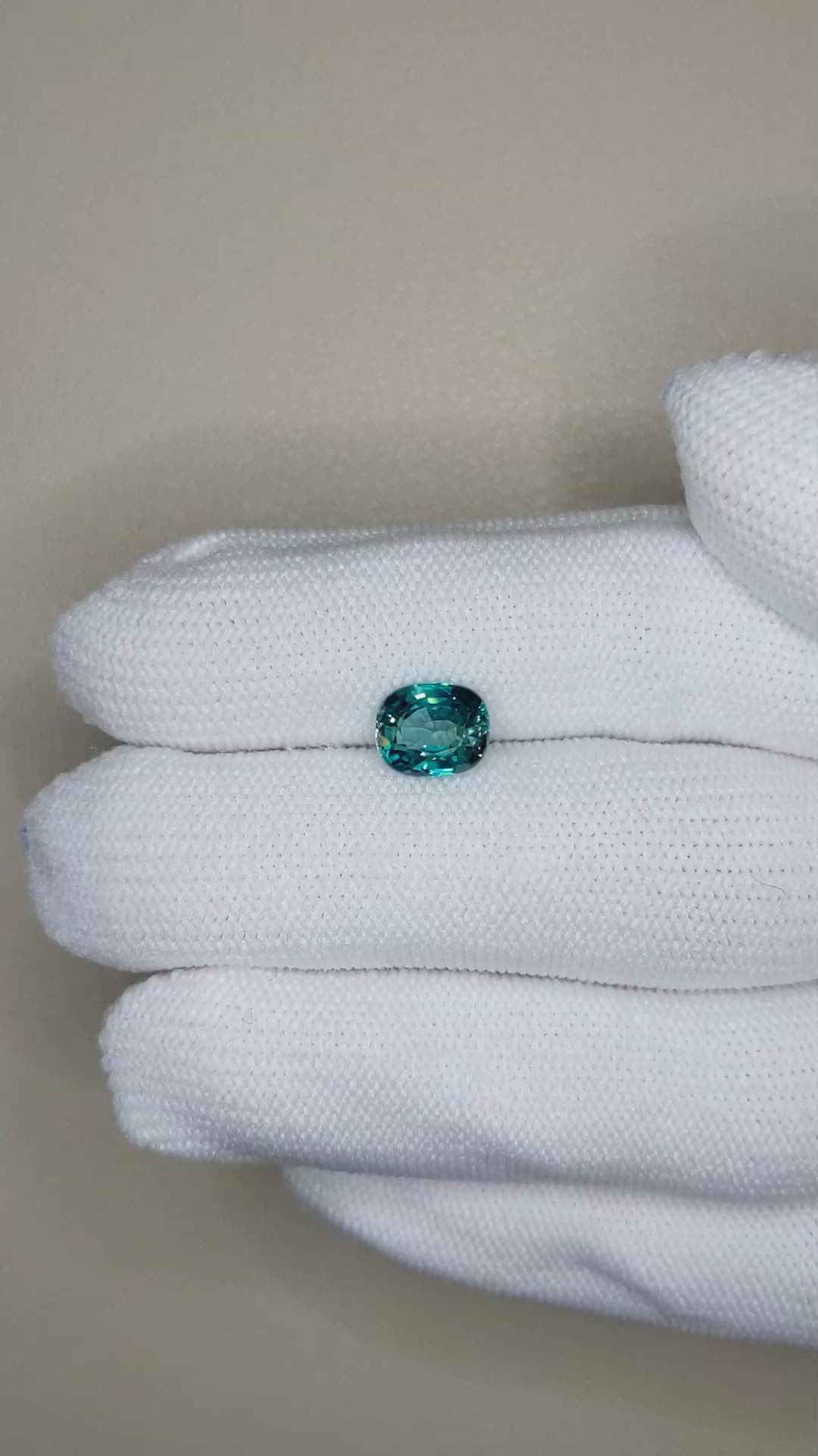 2.30 Ct. Greenish Blue Zircon from Cambodia Size Video