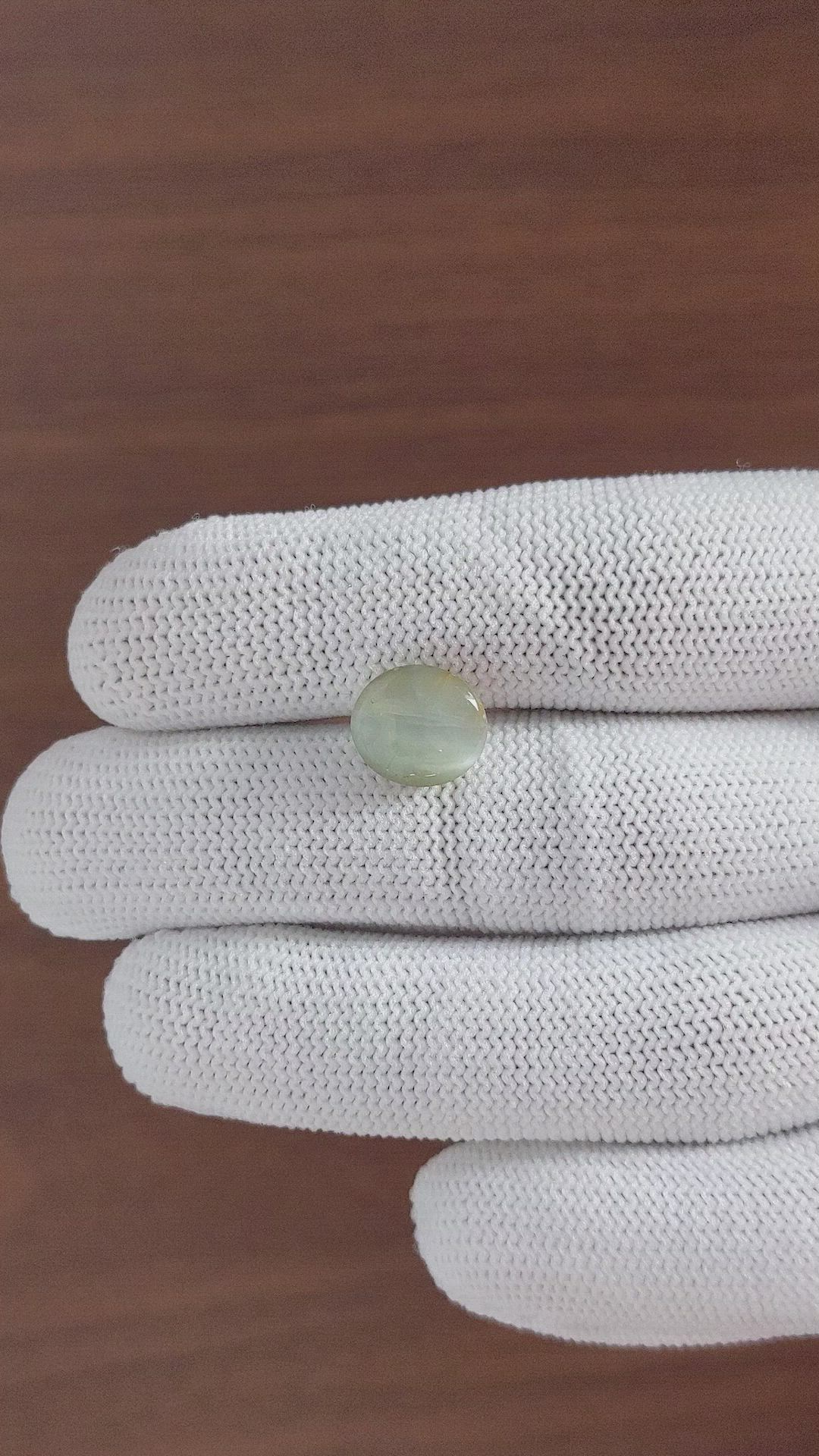 4.60 Ct. Bluish Grey Cabochon Quartz Size Video