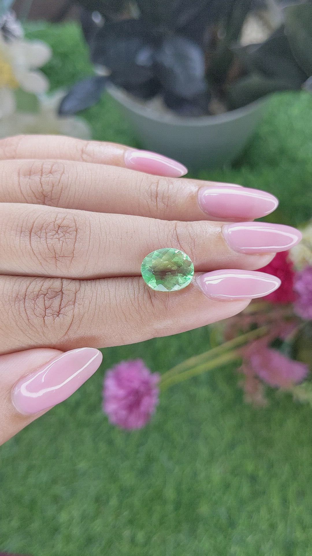 4.28 Ct. Green Fluorite from Ceylon (Sri Lanka) Size Video