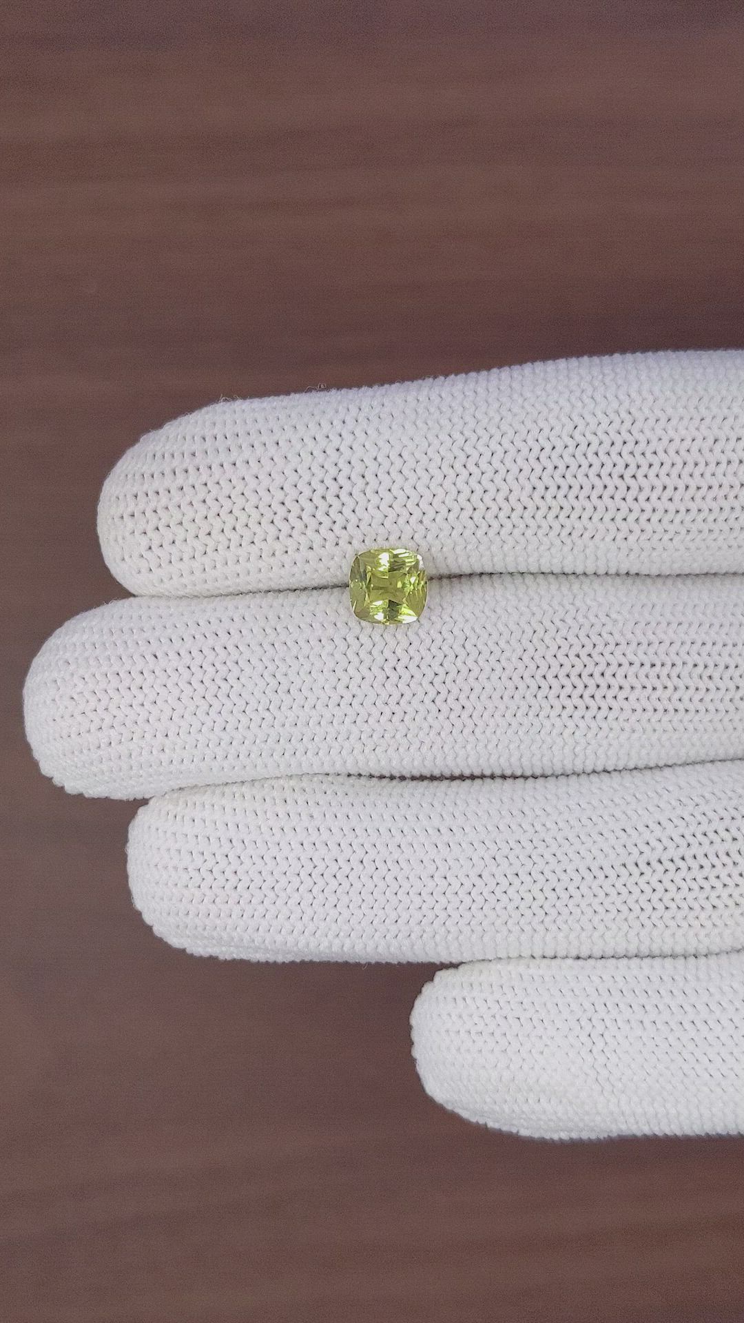 1.43 Ct. Yellowish Green Chrysoberyl from Ceylon (Sri Lanka) Size Video