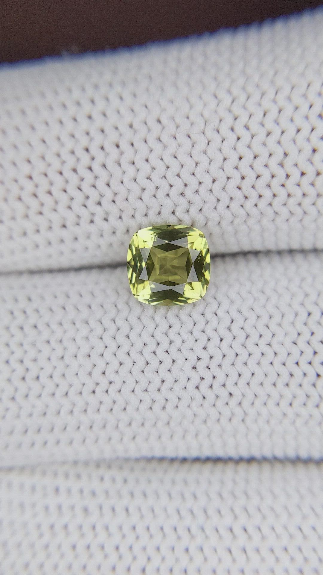 1.43 Ct. Yellowish Green Chrysoberyl from Ceylon (Sri Lanka) Size Video
