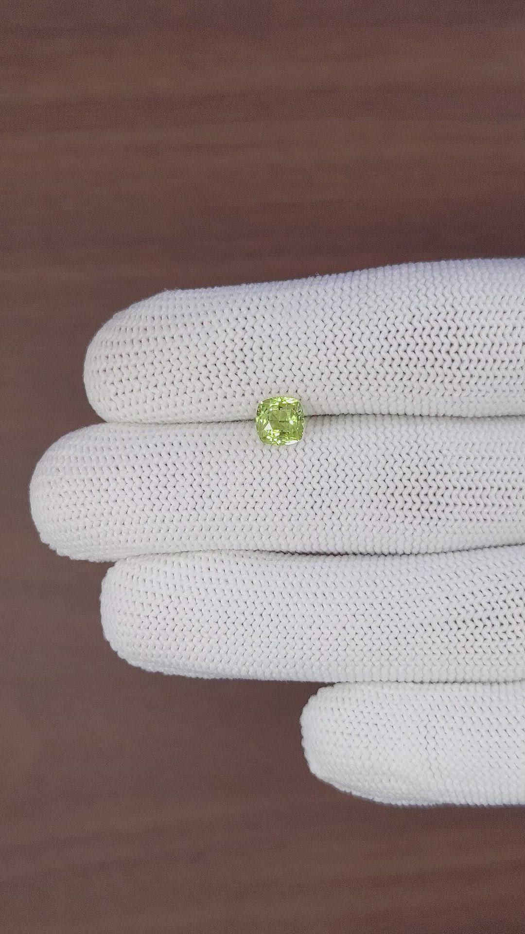 1.15 Ct. Yellowish Green Chrysoberyl from Ceylon (Sri Lanka) Size Video