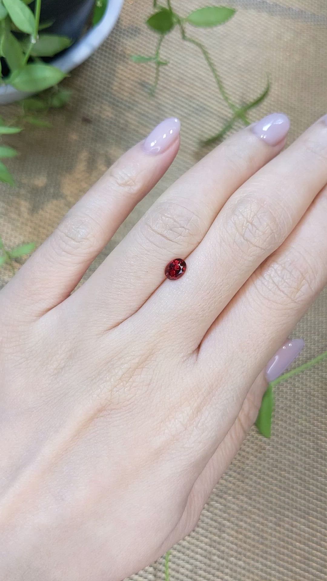 0.65 Ct. Red Spinel from Burma (Myanmar) Size Video