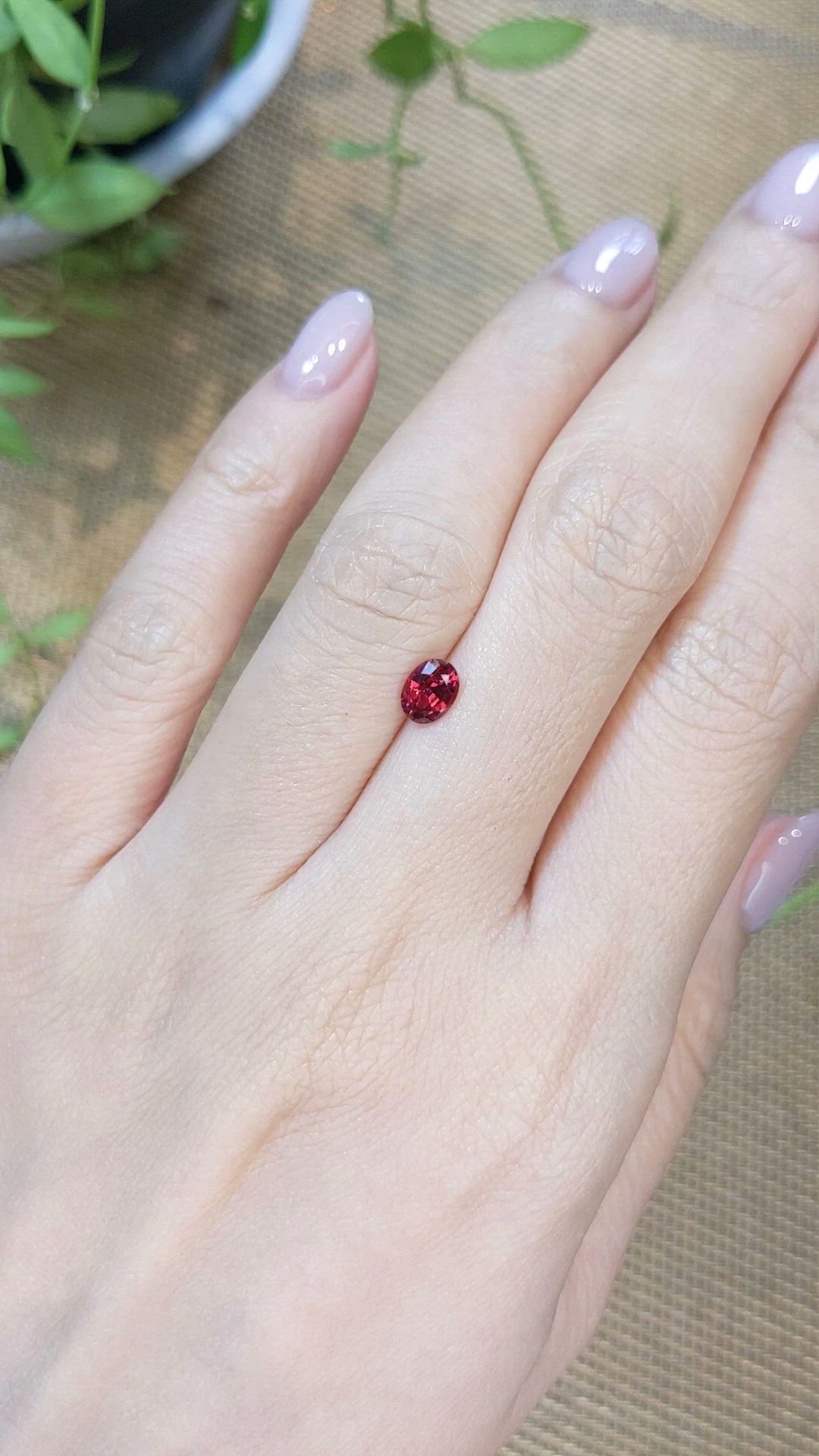 0.61 Ct. Pinkish Red Spinel from Burma (Myanmar) Size Video