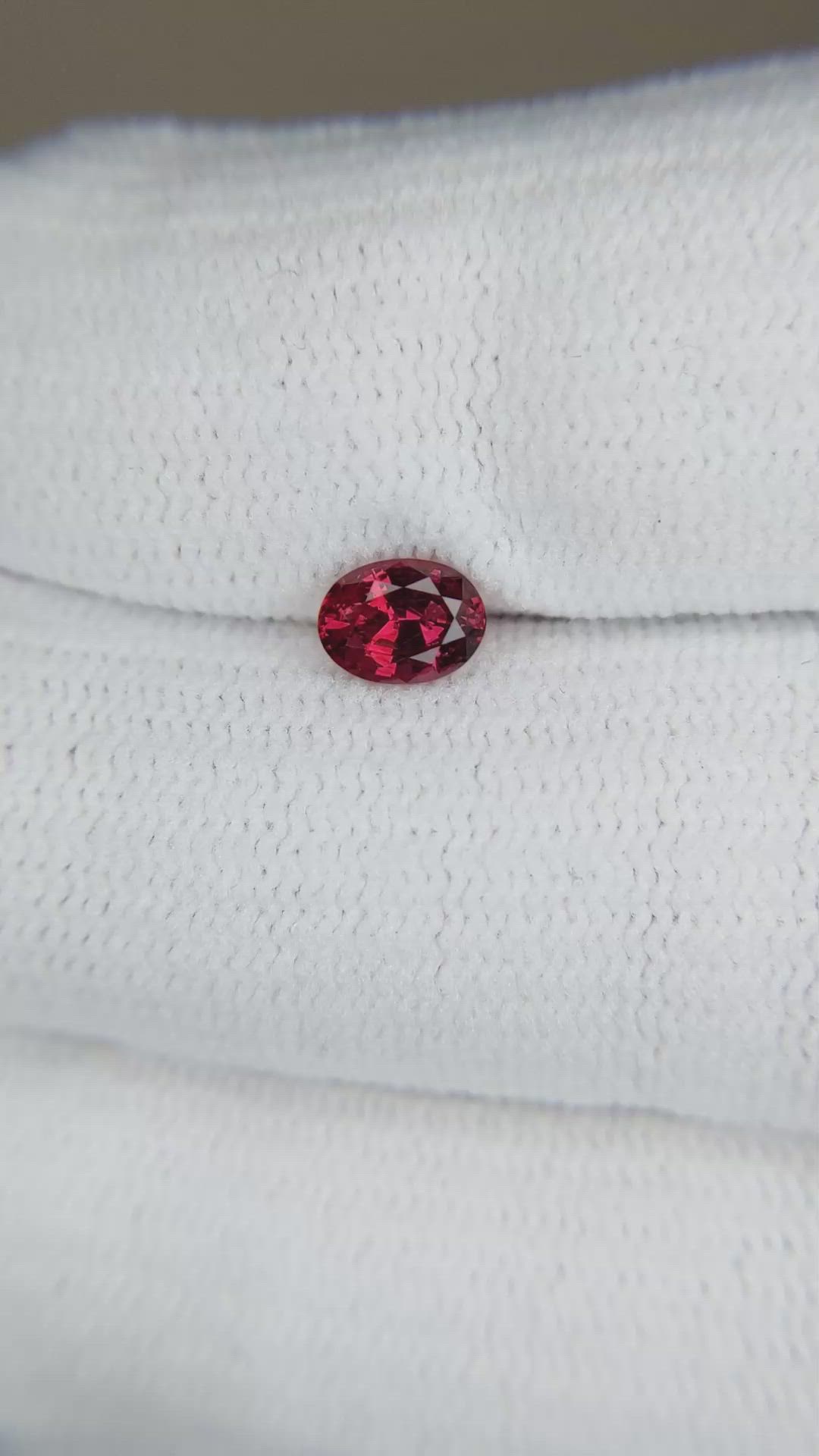 0.61 Ct. Pinkish Red Spinel from Burma (Myanmar) Size Video