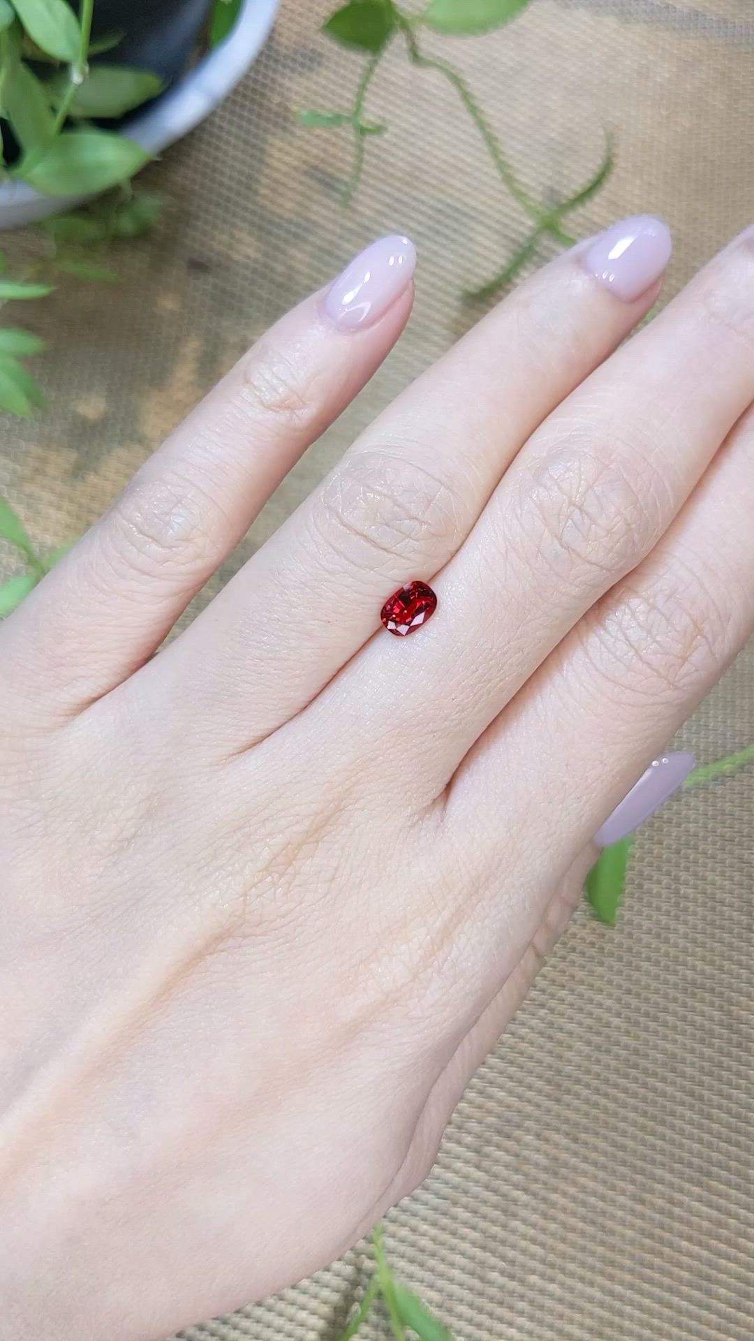 0.60 Ct. Pinkish Red Spinel from Burma (Myanmar) Size Video