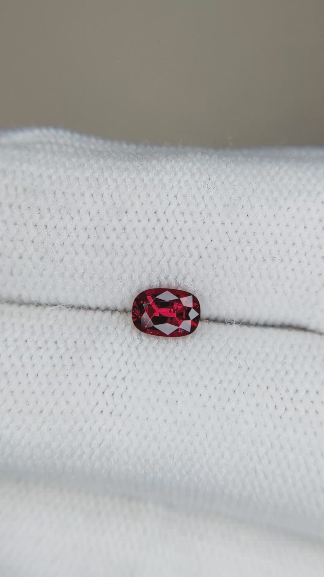 0.60 Ct. Pinkish Red Spinel from Burma (Myanmar) Size Video