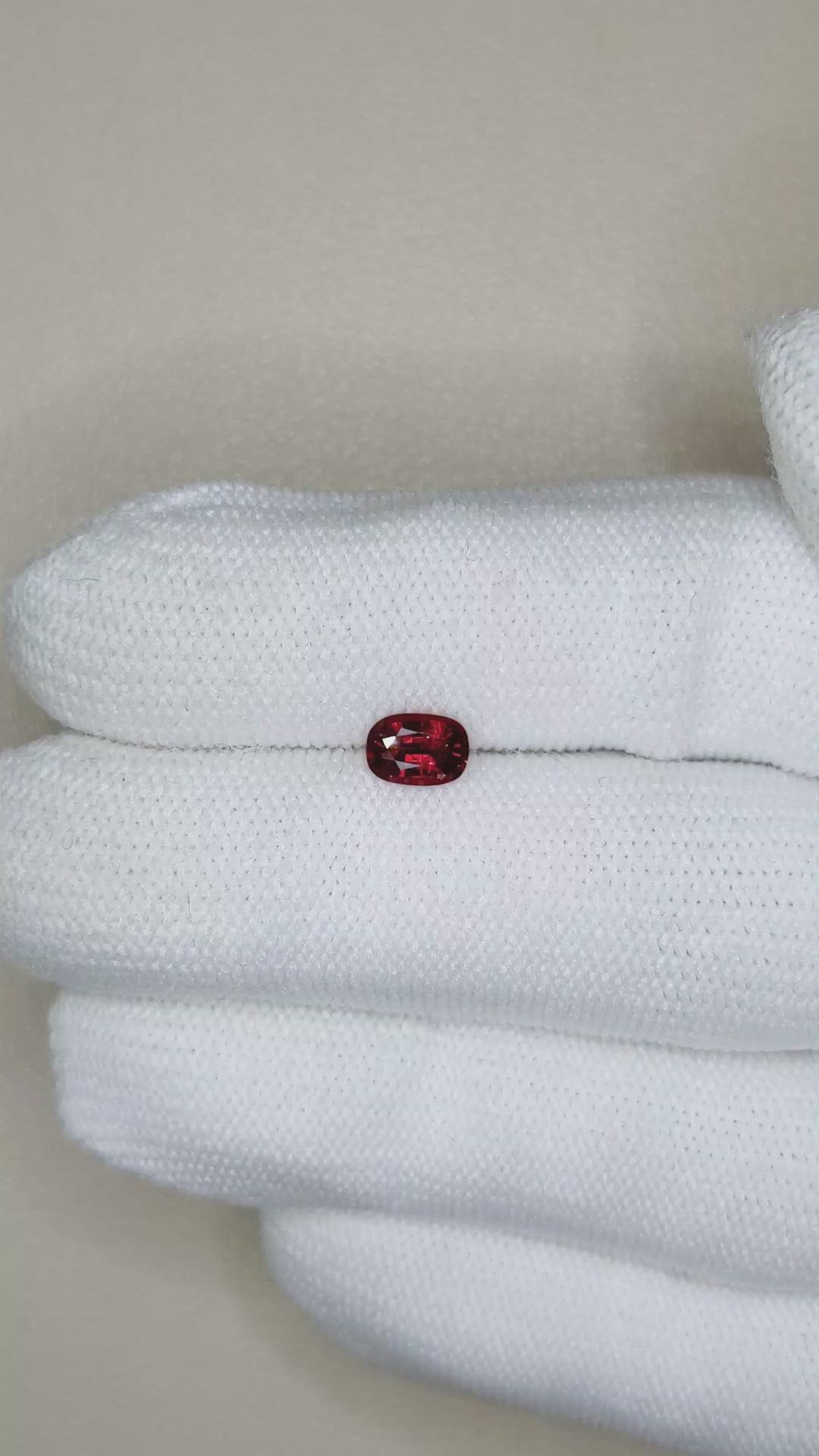 0.60 Ct. Pinkish Red Spinel from Burma (Myanmar) Size Video