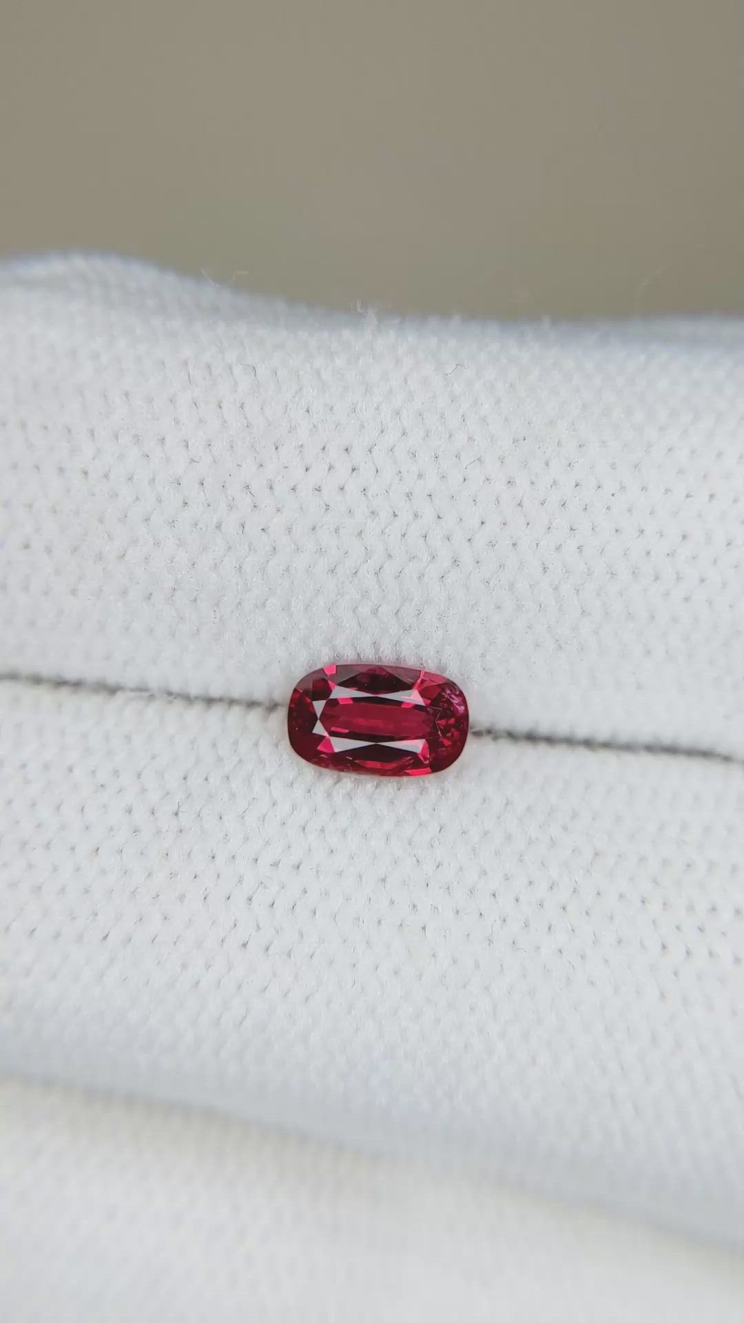 0.66 Ct. Red Spinel from Burma (Myanmar) Size Video