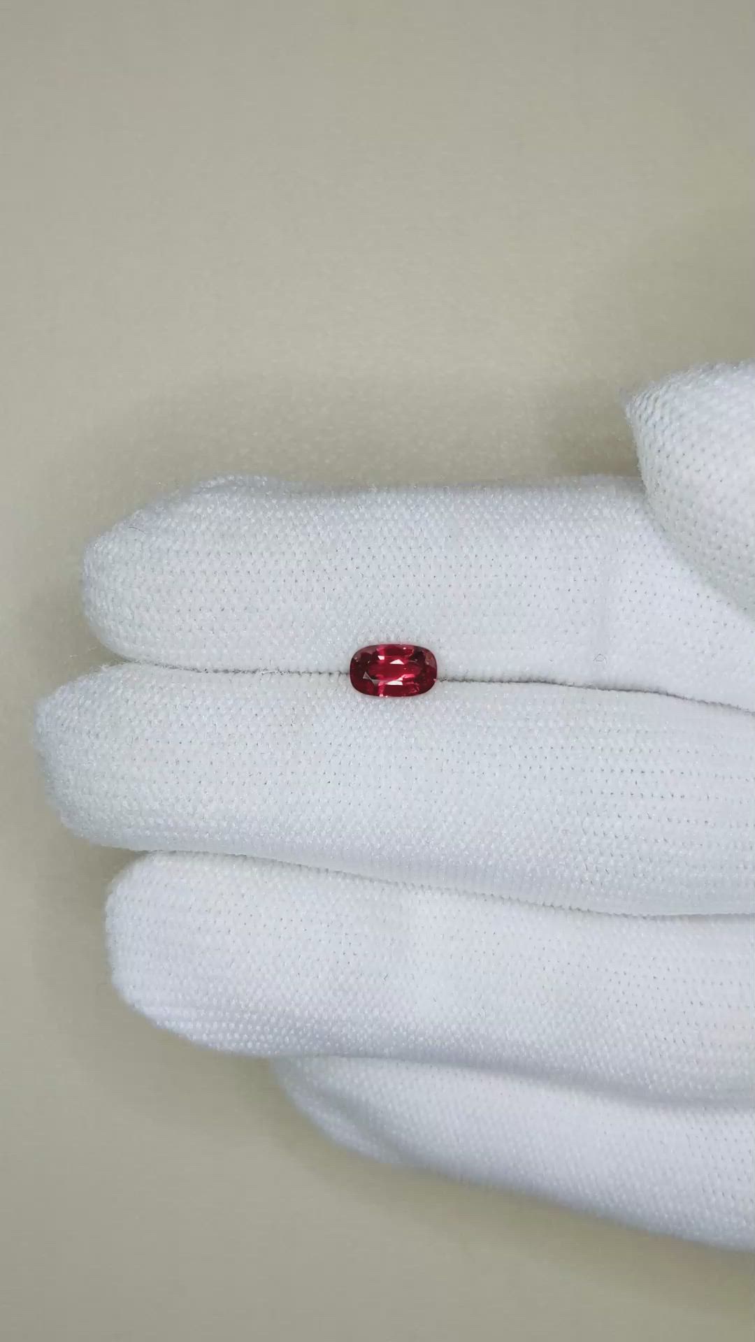 0.66 Ct. Red Spinel from Burma (Myanmar) Size Video