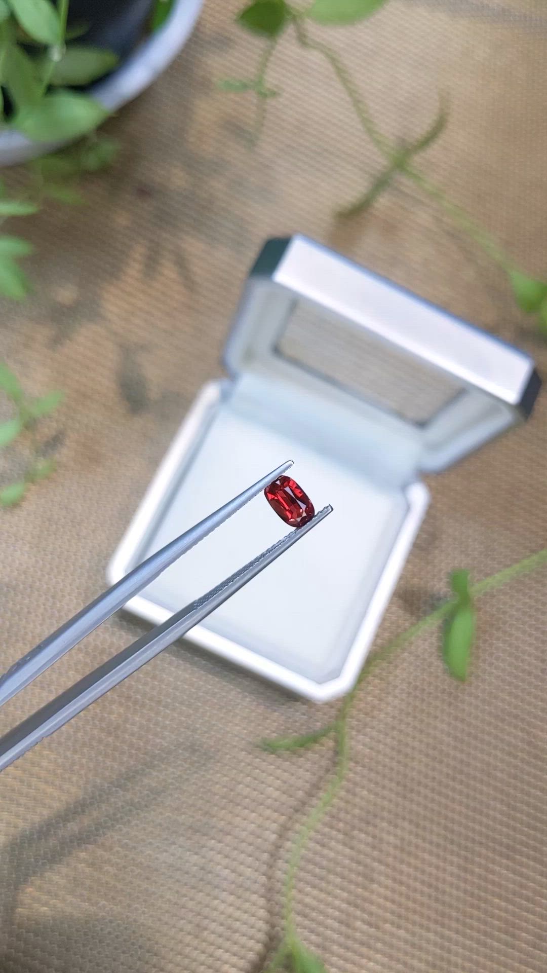 0.66 Ct. Red Spinel from Burma (Myanmar) Size Video