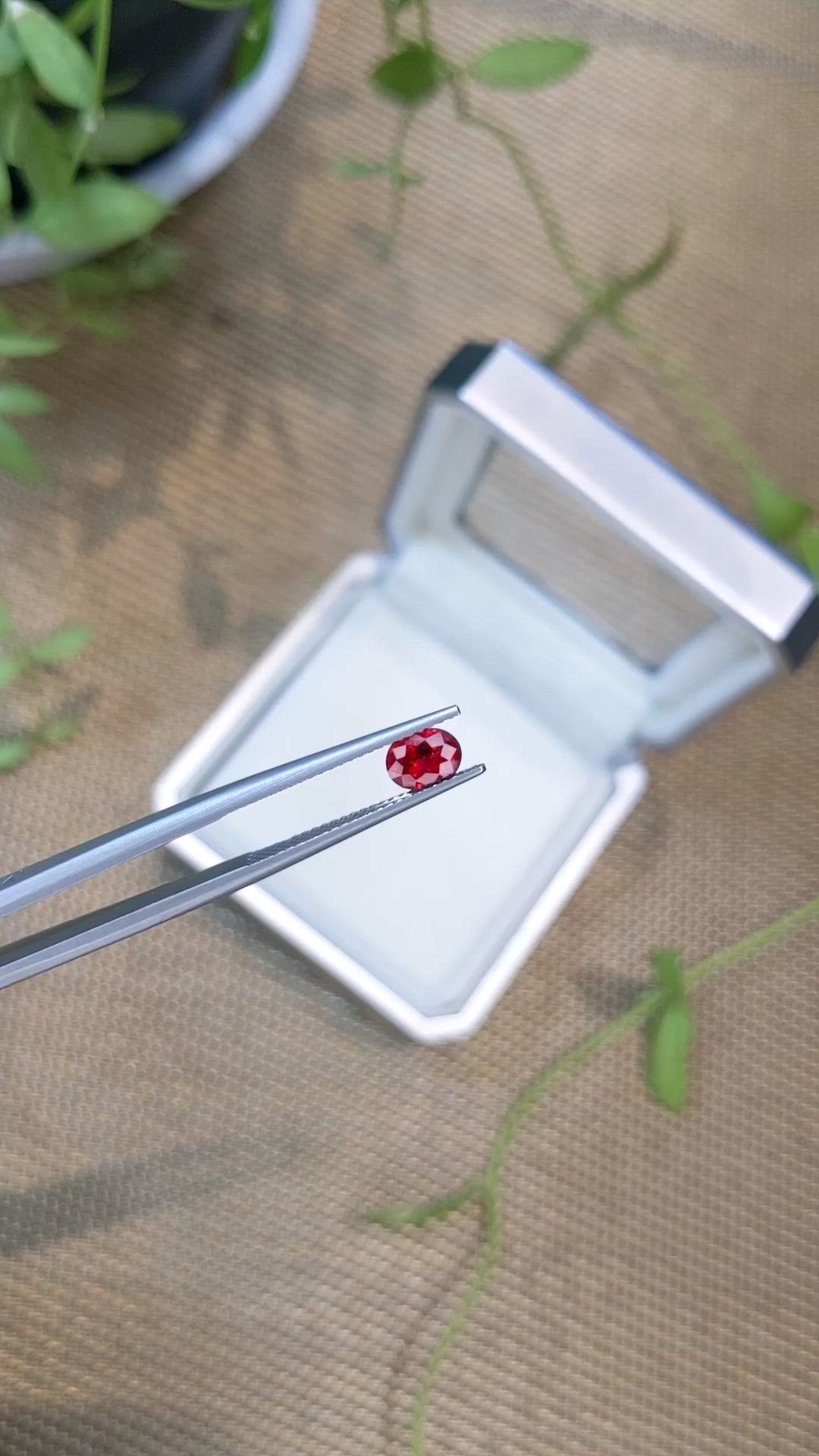 0.64 Ct. Red Spinel from Burma (Myanmar) Size Video