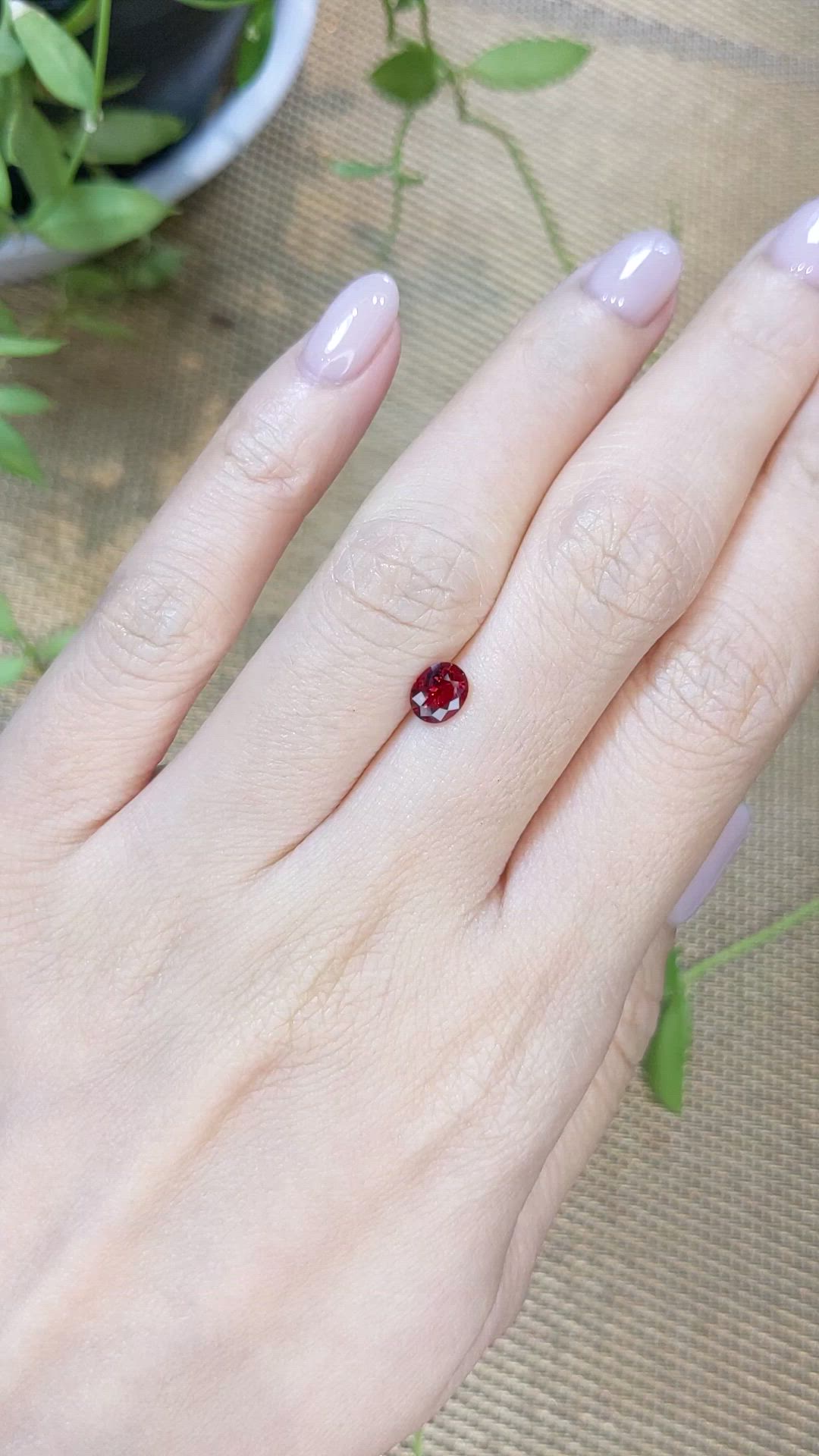 0.64 Ct. Red Spinel from Burma (Myanmar) Size Video