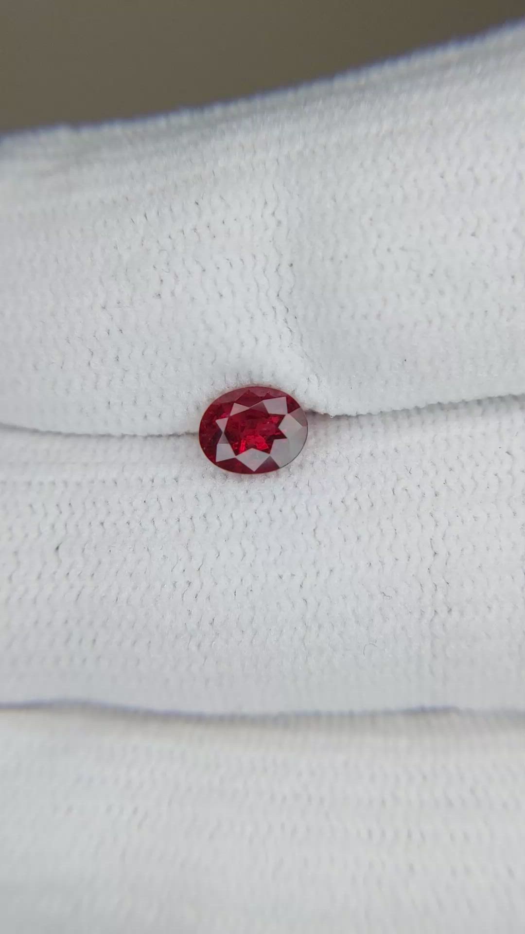 0.64 Ct. Red Spinel from Burma (Myanmar) Size Video