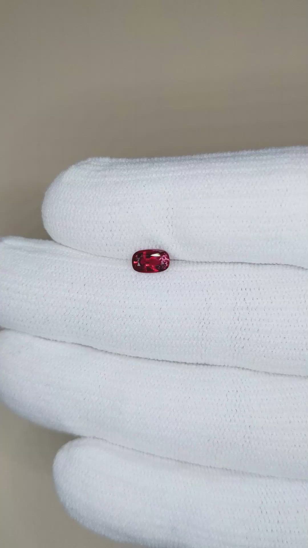 0.55 Ct. Red Spinel from Burma (Myanmar) Size Video