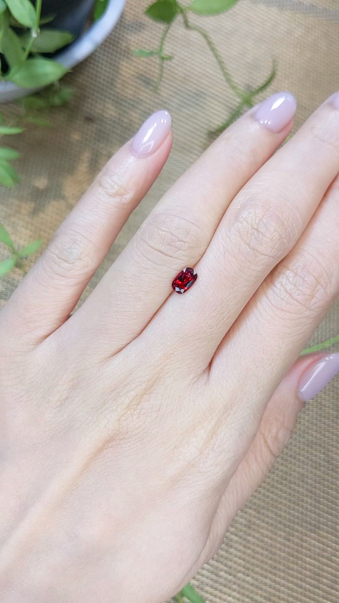0.55 Ct. Red Spinel from Burma (Myanmar) Size Video