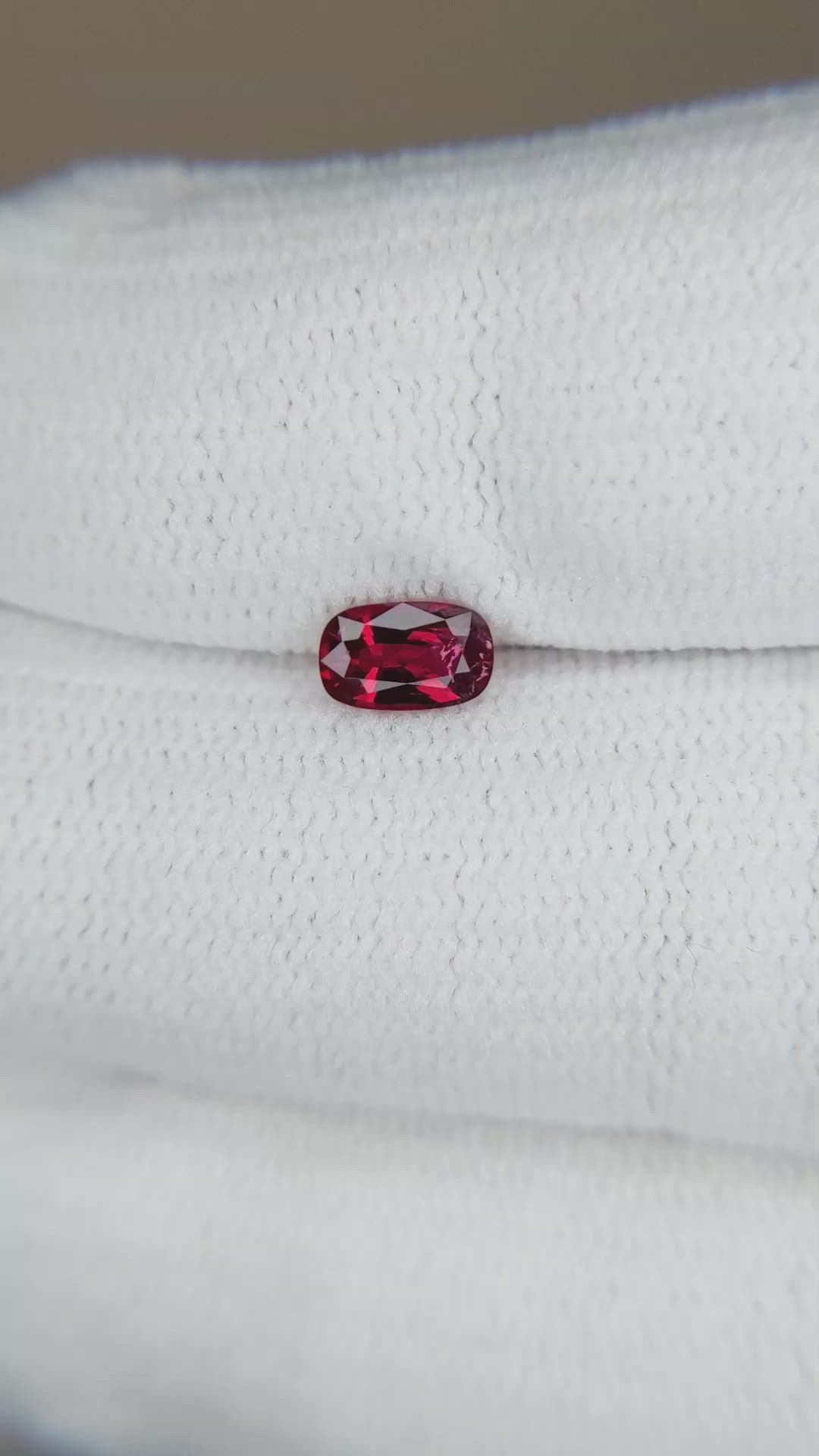 0.55 Ct. Red Spinel from Burma (Myanmar) Size Video