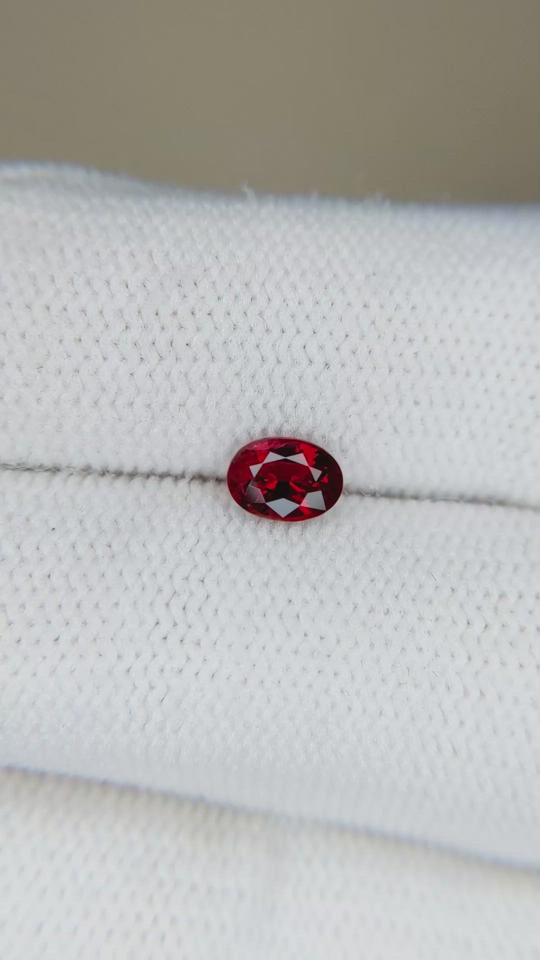 0.55 Ct. Red Spinel from Burma (Myanmar) Size Video