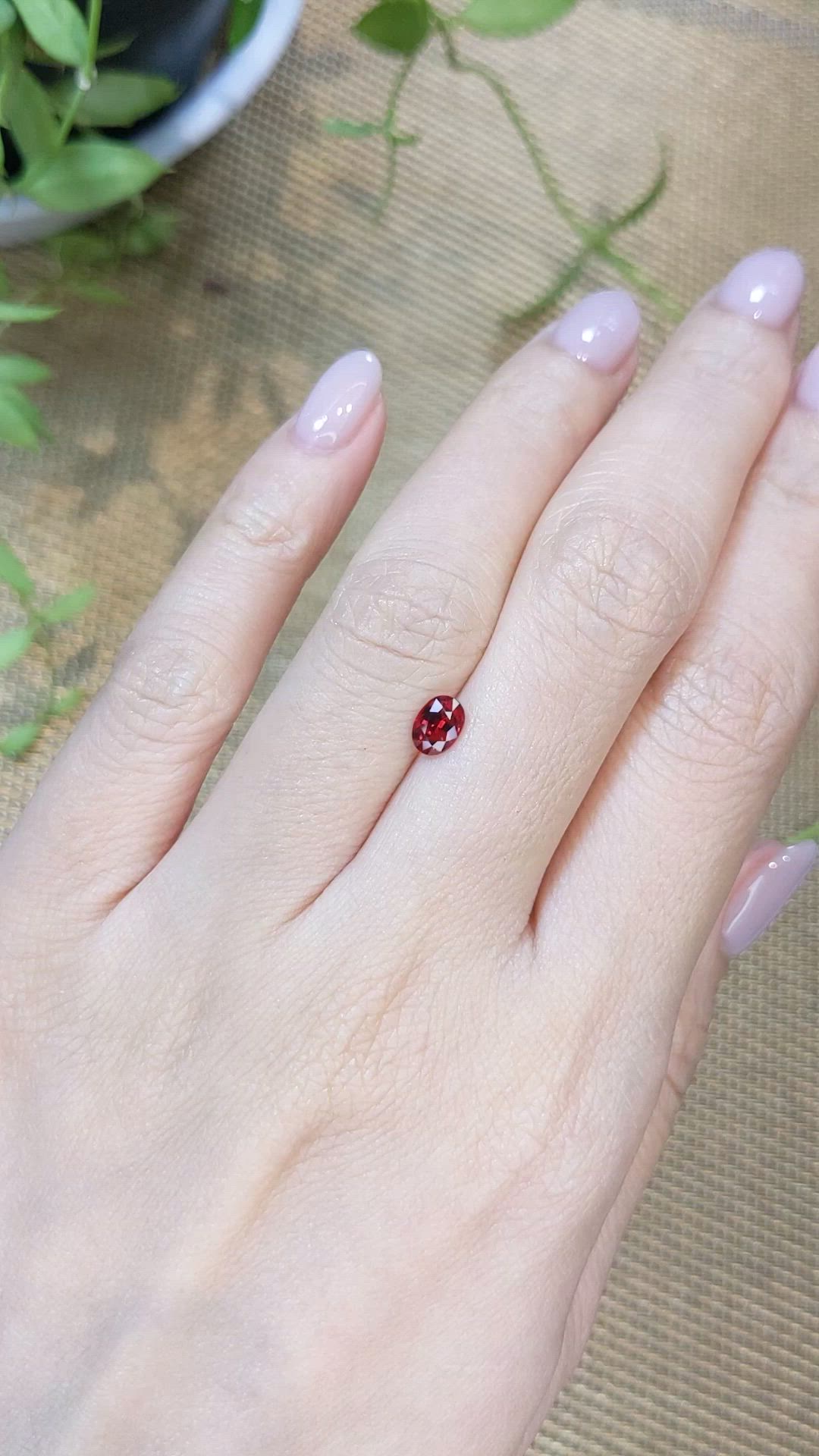 0.55 Ct. Red Spinel from Burma (Myanmar) Size Video