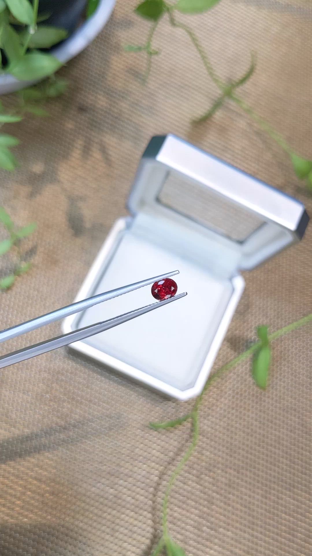0.69 Ct. Red Spinel from Burma (Myanmar) Size Video