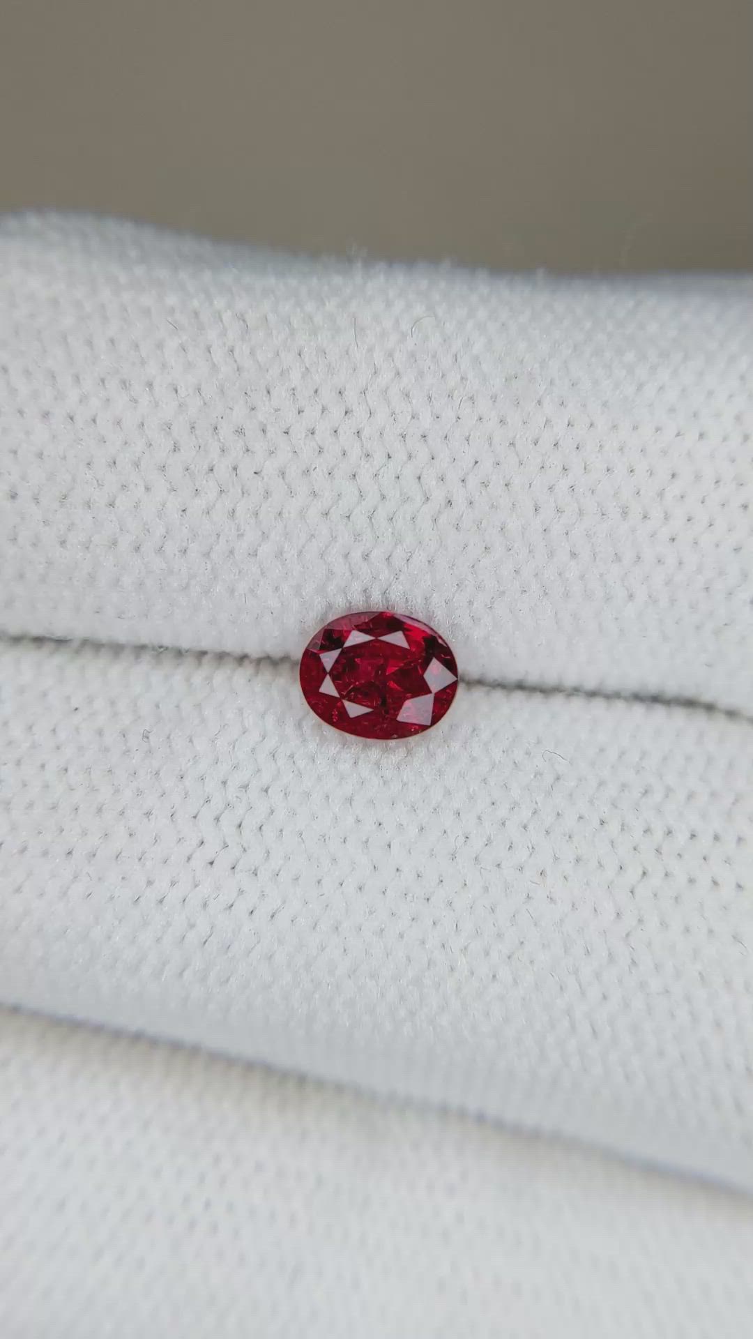 0.69 Ct. Red Spinel from Burma (Myanmar) Size Video