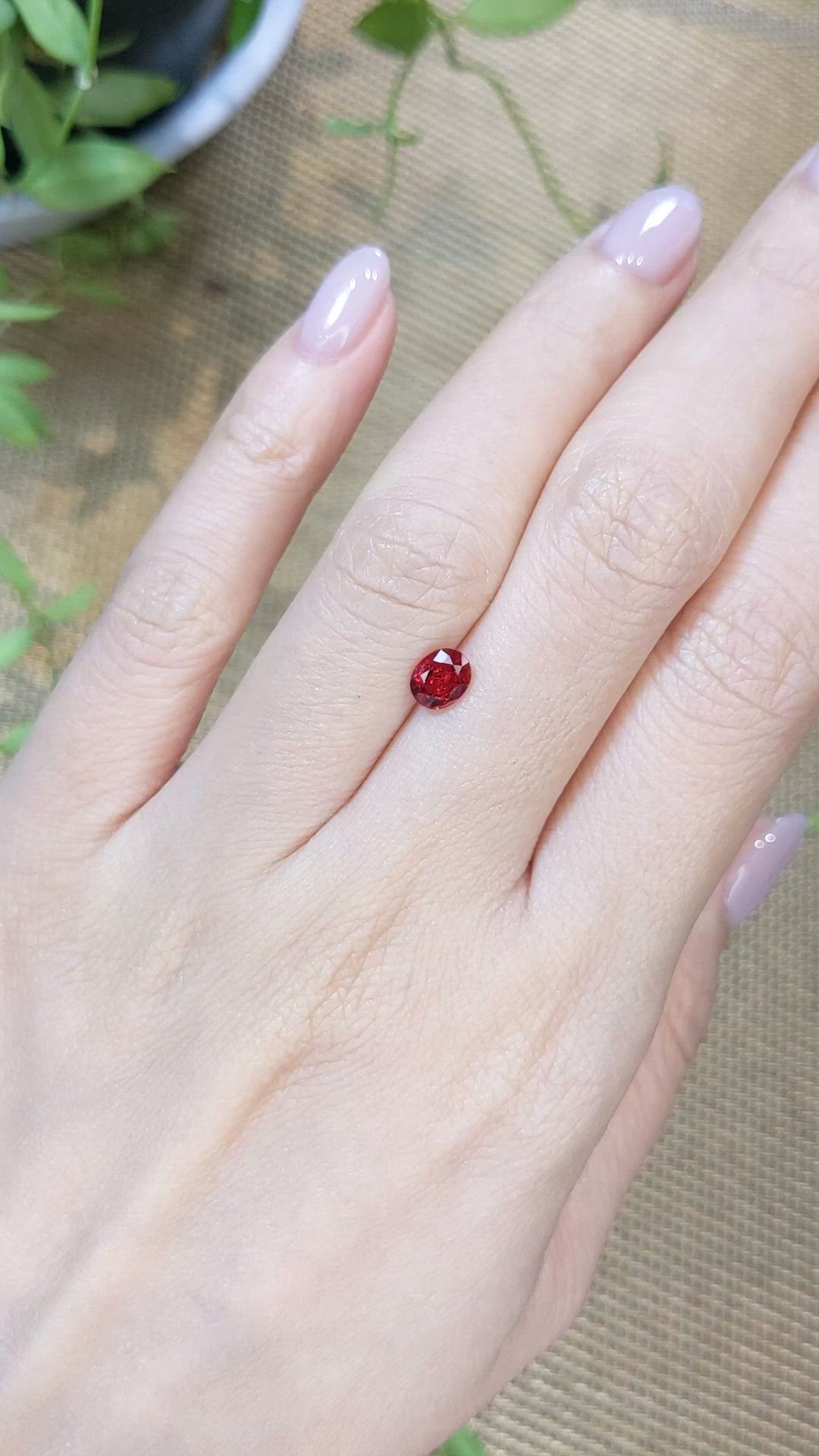 0.69 Ct. Red Spinel from Burma (Myanmar) Size Video