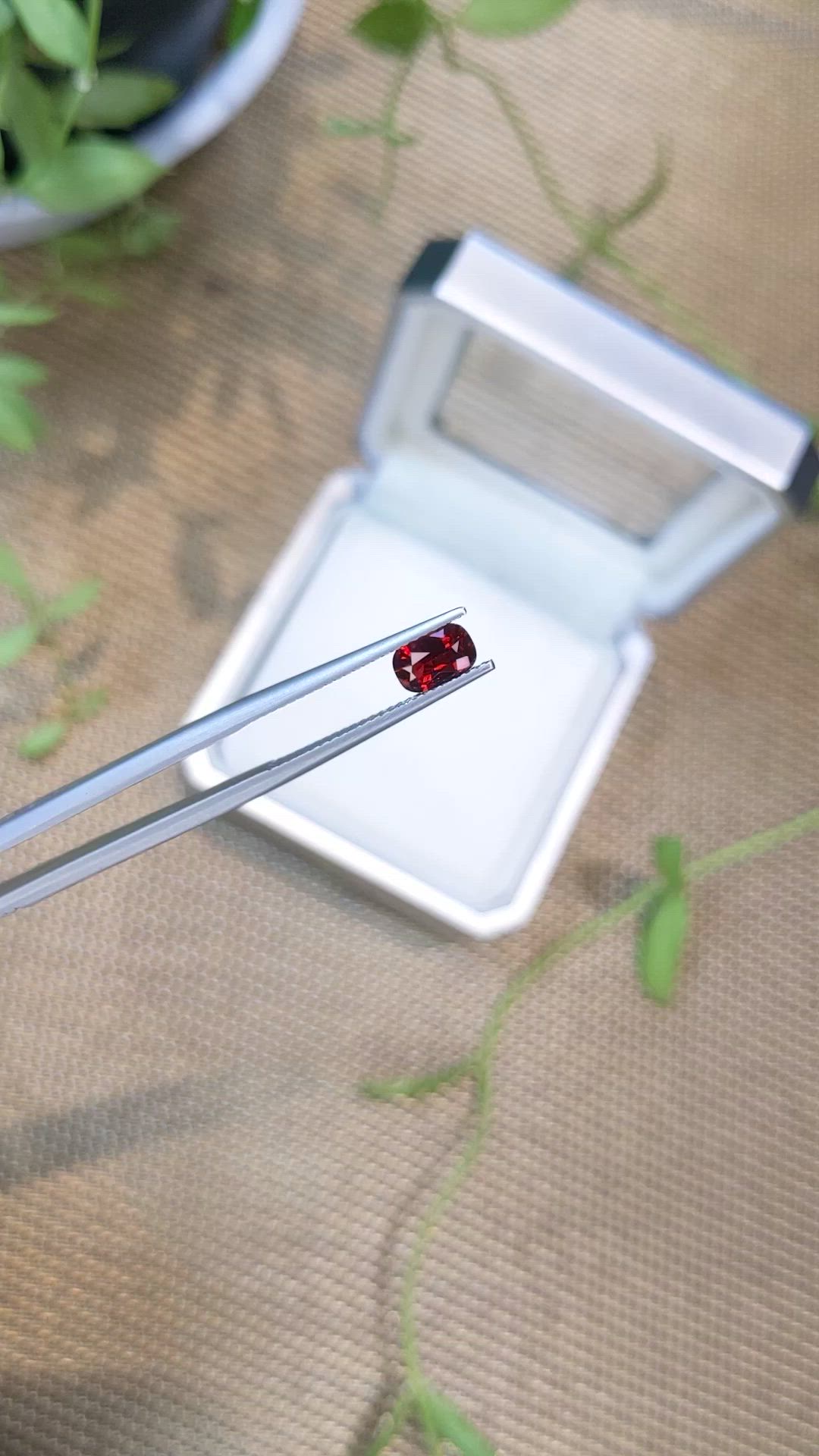 0.75 Ct. Red Spinel from Burma (Myanmar) Size Video