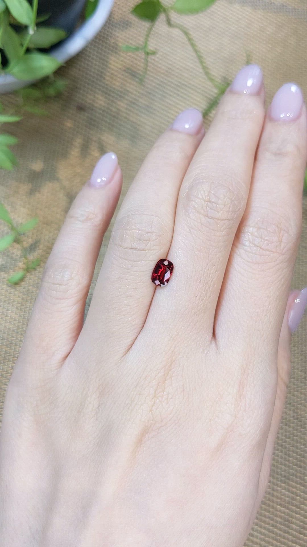 0.75 Ct. Red Spinel from Burma (Myanmar) Size Video