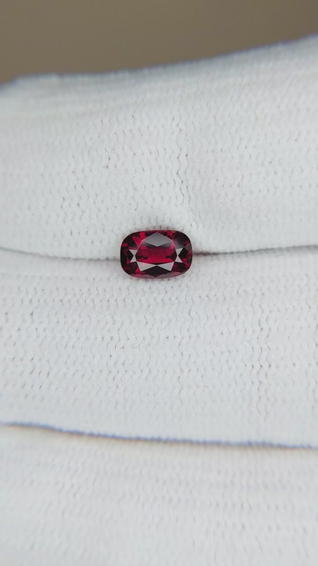 0.75 Ct. Red Spinel from Burma (Myanmar) Size Video