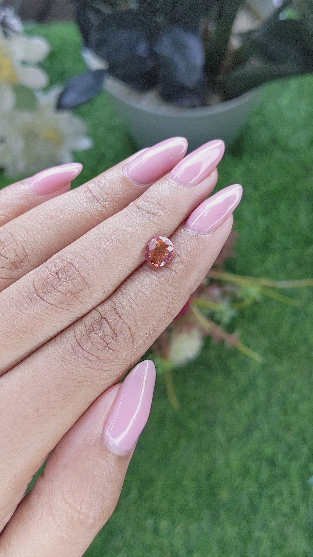 1.51 Ct. Pinkish Orange Spinel from Tanzania Size Video