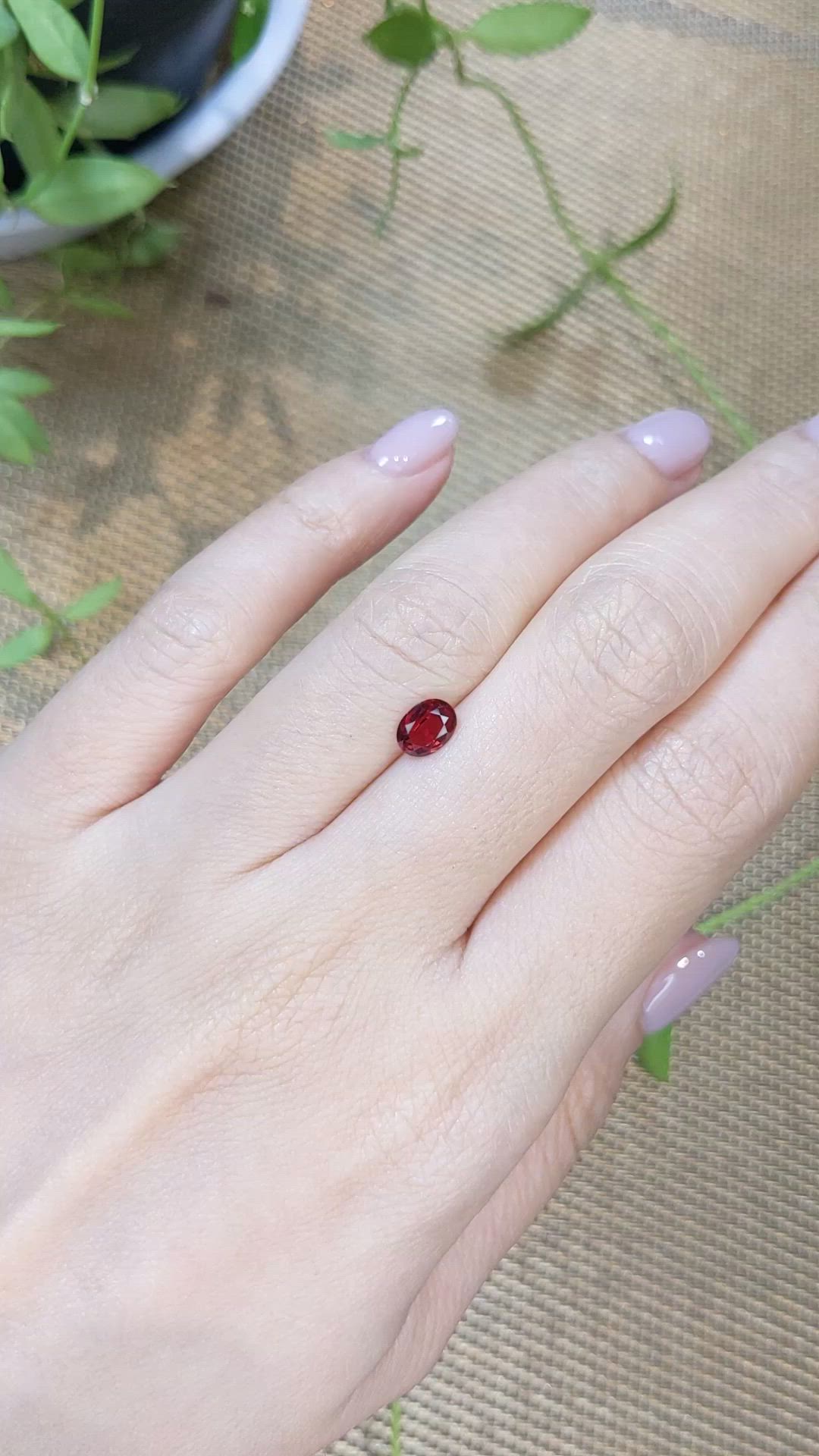 0.65 Ct. Purplish Red Spinel from Burma (Myanmar) Size Video