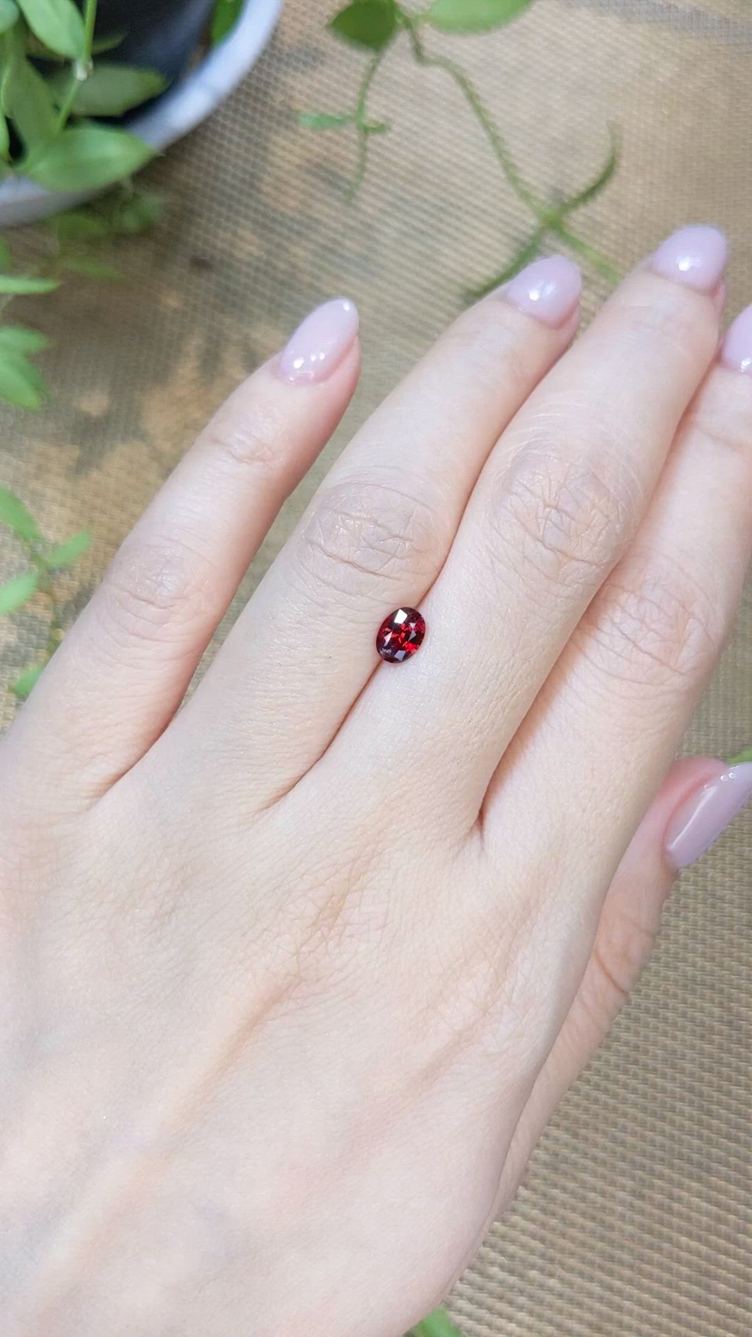 0.56 Ct. Purplish Red Spinel from Burma (Myanmar) Size Video