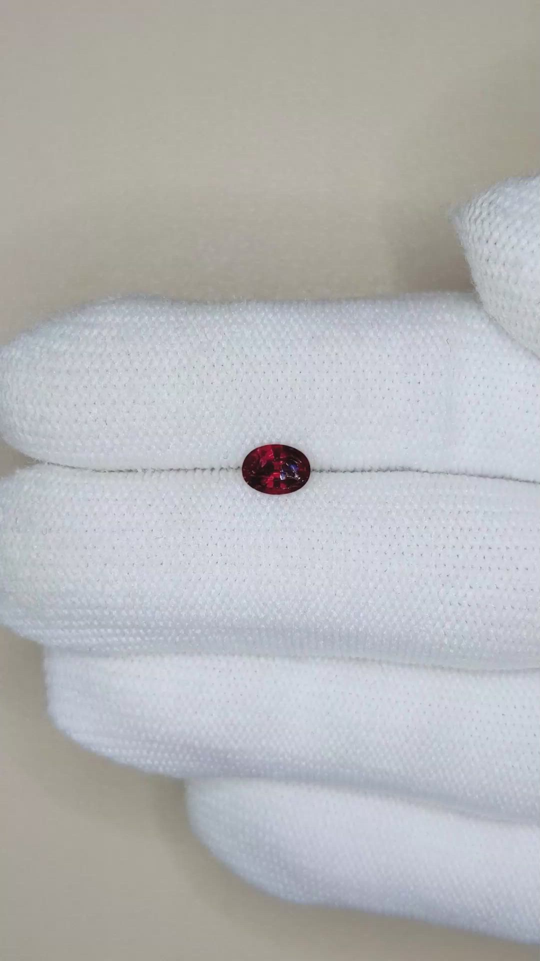0.56 Ct. Purplish Red Spinel from Burma (Myanmar) Size Video