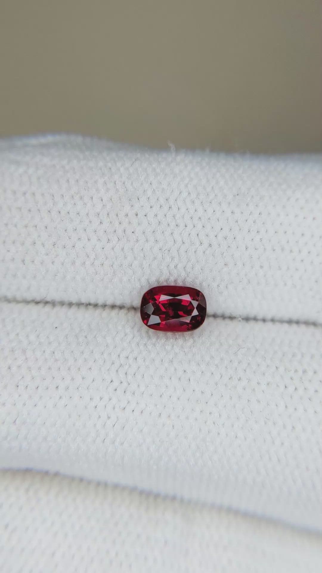 0.81 Ct. Purplish Red Spinel from Burma (Myanmar) Size Video