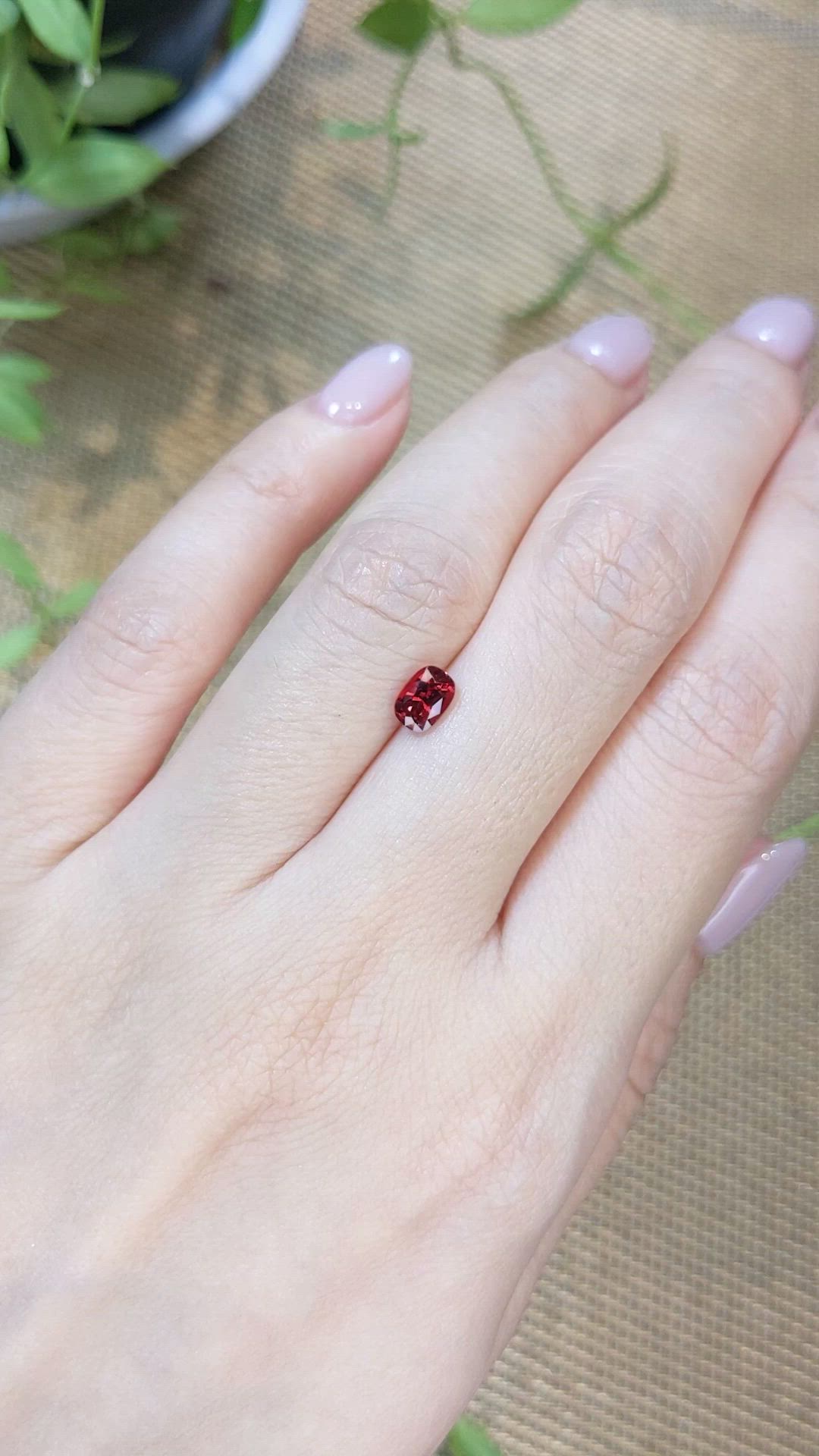0.81 Ct. Purplish Red Spinel from Burma (Myanmar) Size Video