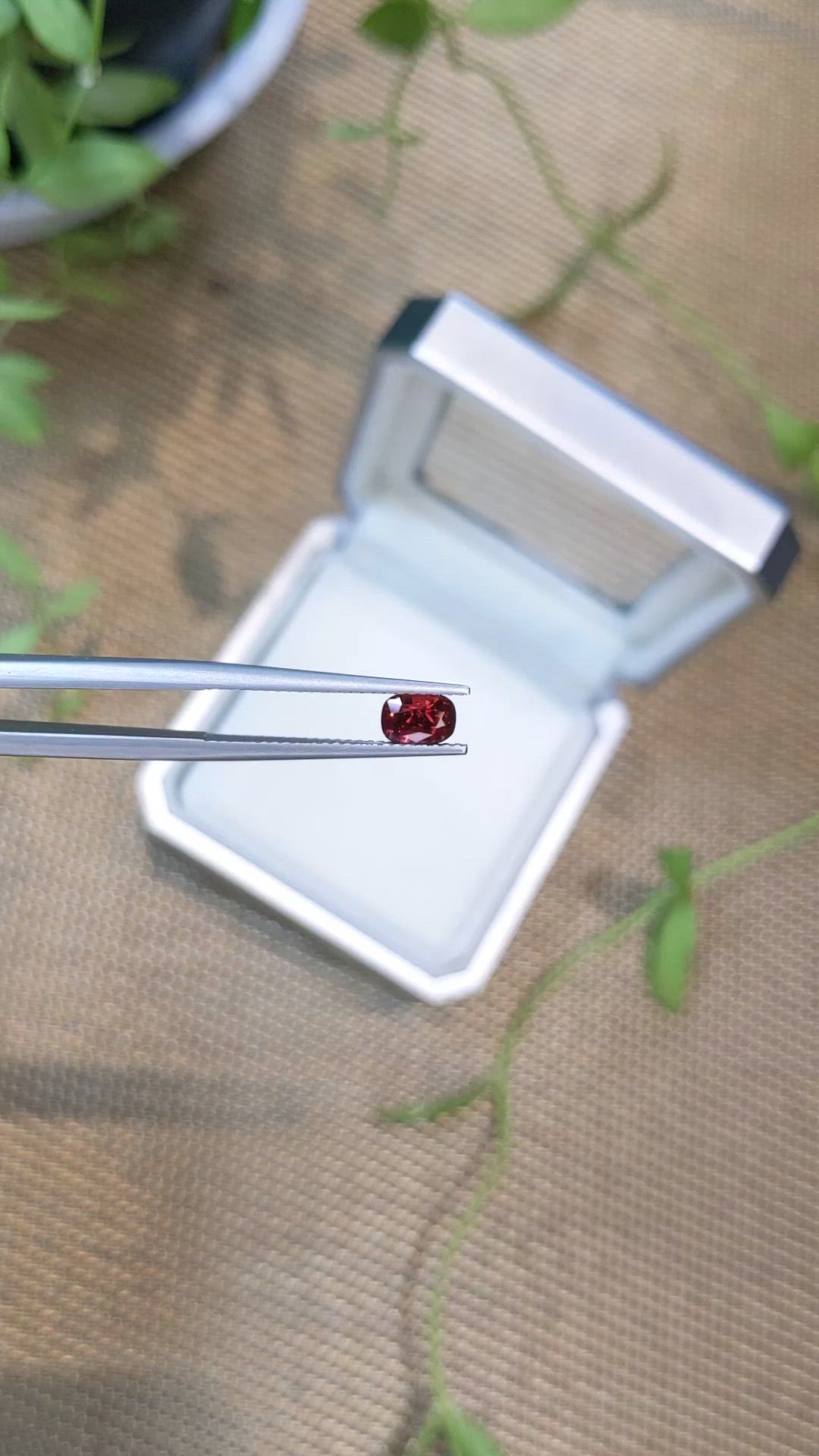 0.81 Ct. Purplish Red Spinel from Burma (Myanmar) Size Video