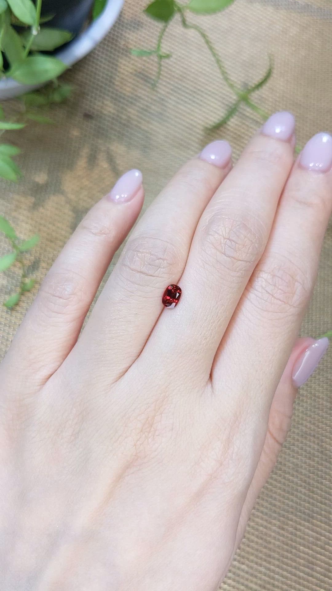 0.50 Ct. Purplish Red Spinel from Burma (Myanmar) Size Video