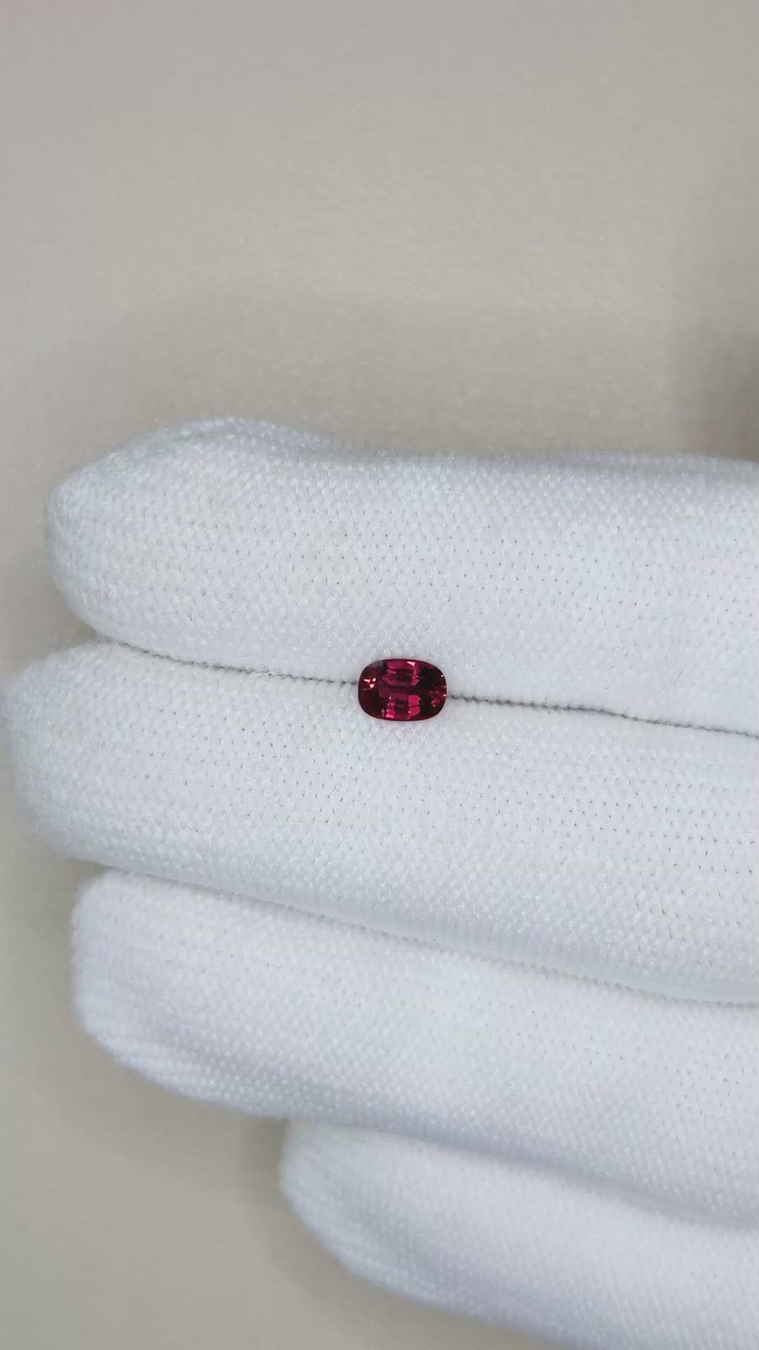 0.50 Ct. Purplish Red Spinel from Burma (Myanmar) Size Video