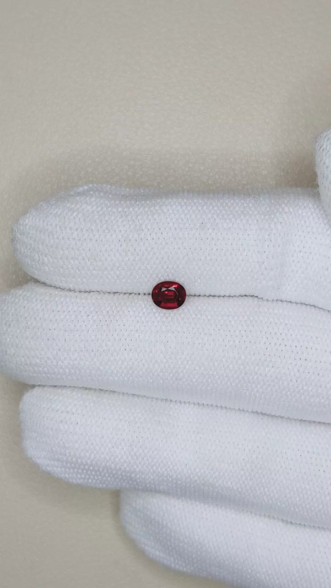 0.50 Ct. Red Spinel from Burma (Myanmar) Size Video