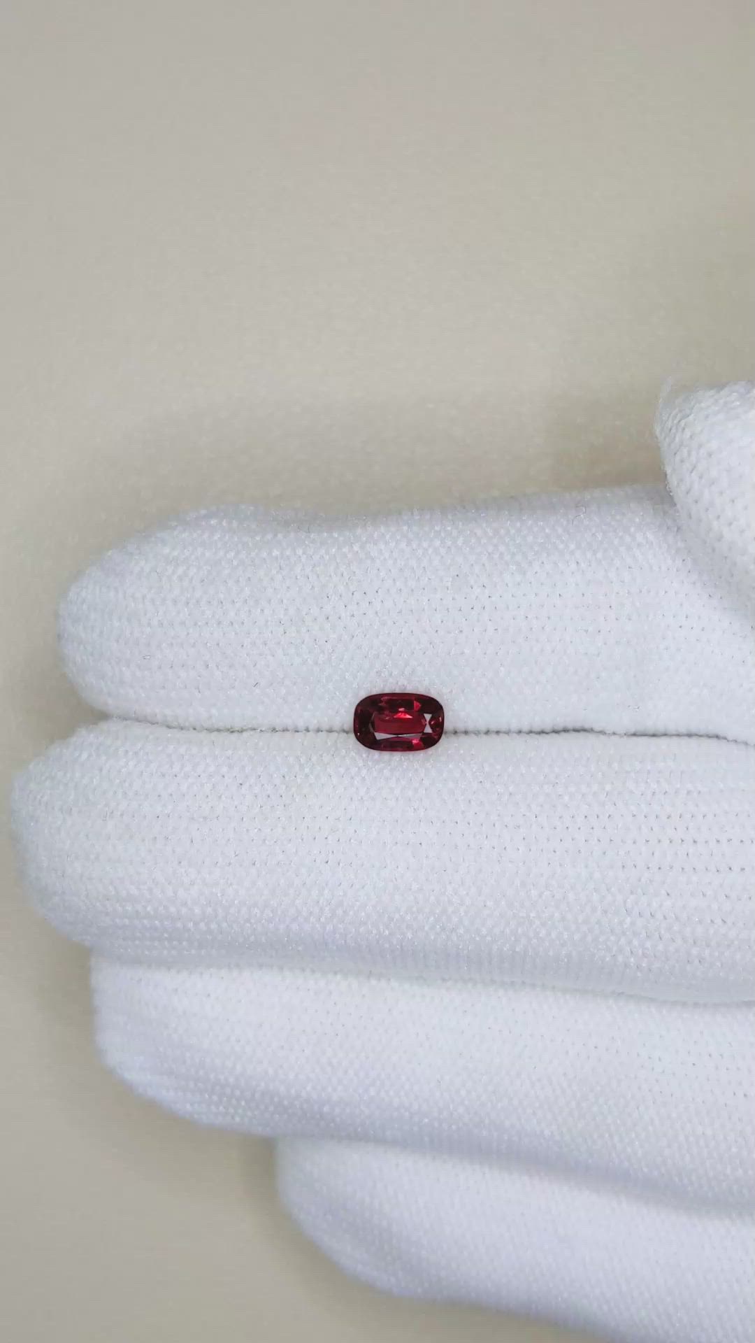 0.55 Ct. Purplish Red Spinel from Burma (Myanmar) Size Video