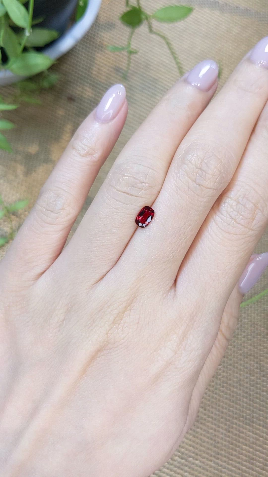 0.55 Ct. Purplish Red Spinel from Burma (Myanmar) Size Video