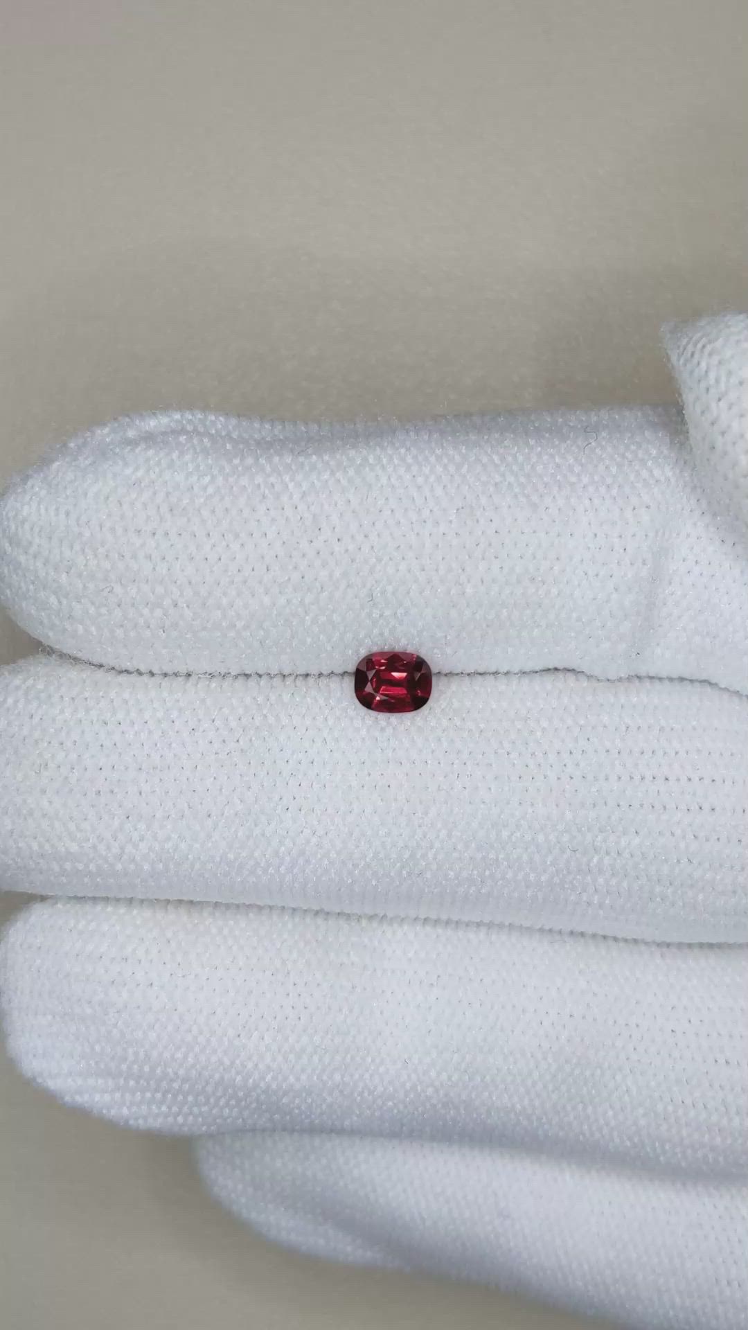 0.37 Ct. Red Spinel from Burma (Myanmar) Size Video