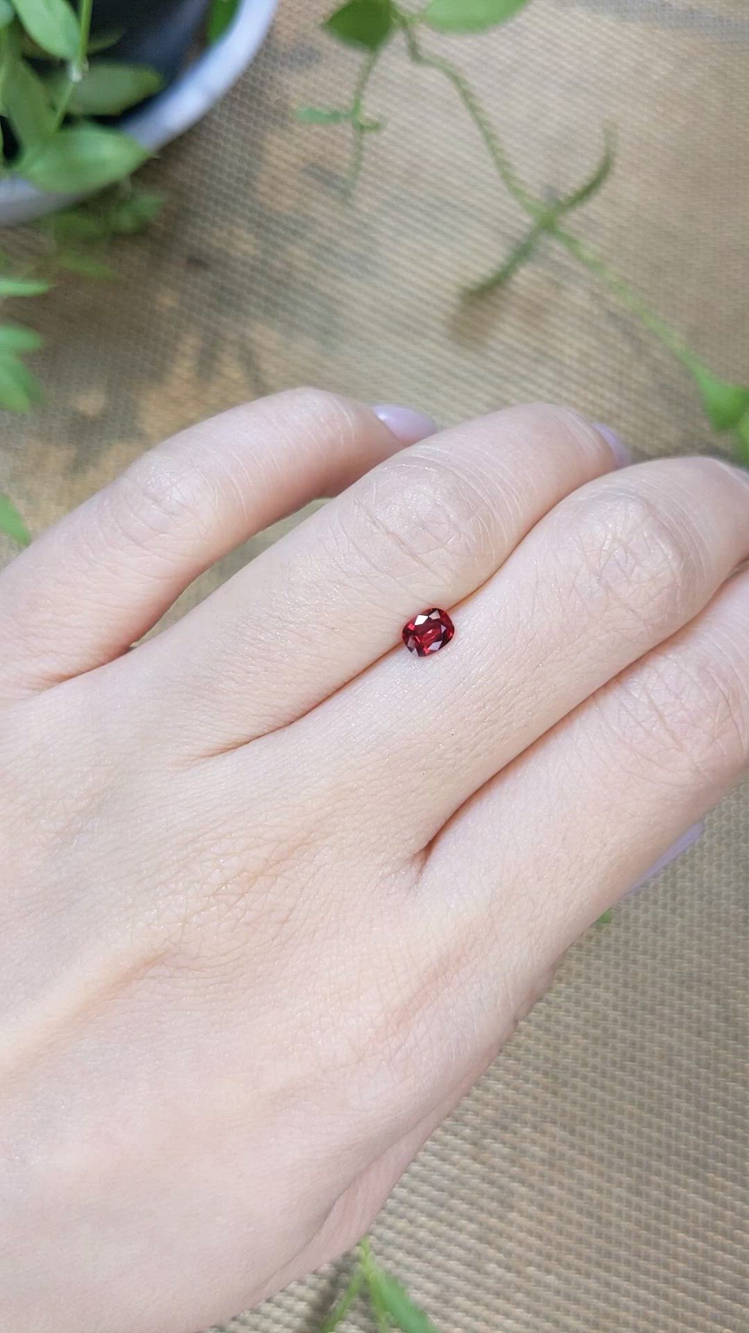 0.37 Ct. Red Spinel from Burma (Myanmar) Size Video