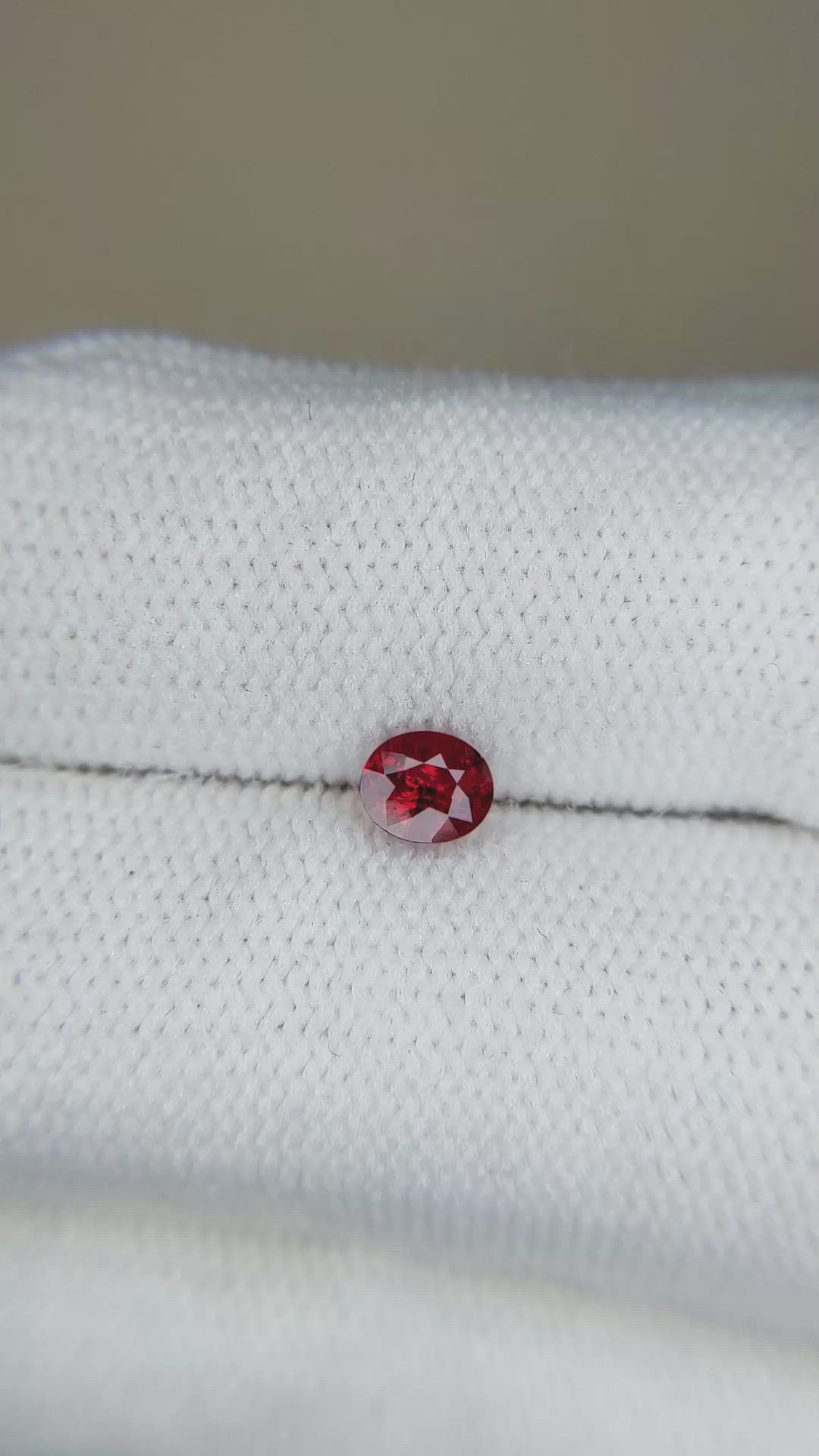 0.47 Ct. Red Spinel from Burma (Myanmar) Size Video