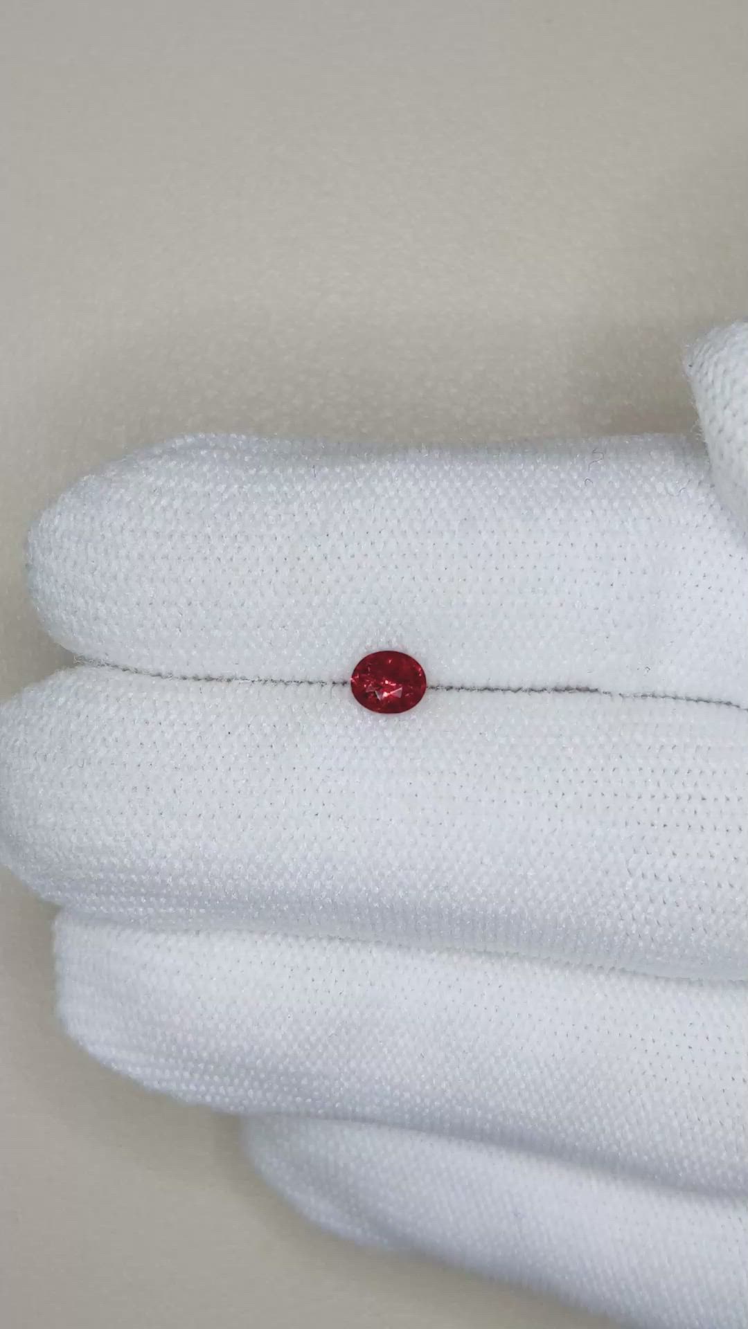 0.47 Ct. Red Spinel from Burma (Myanmar) Size Video