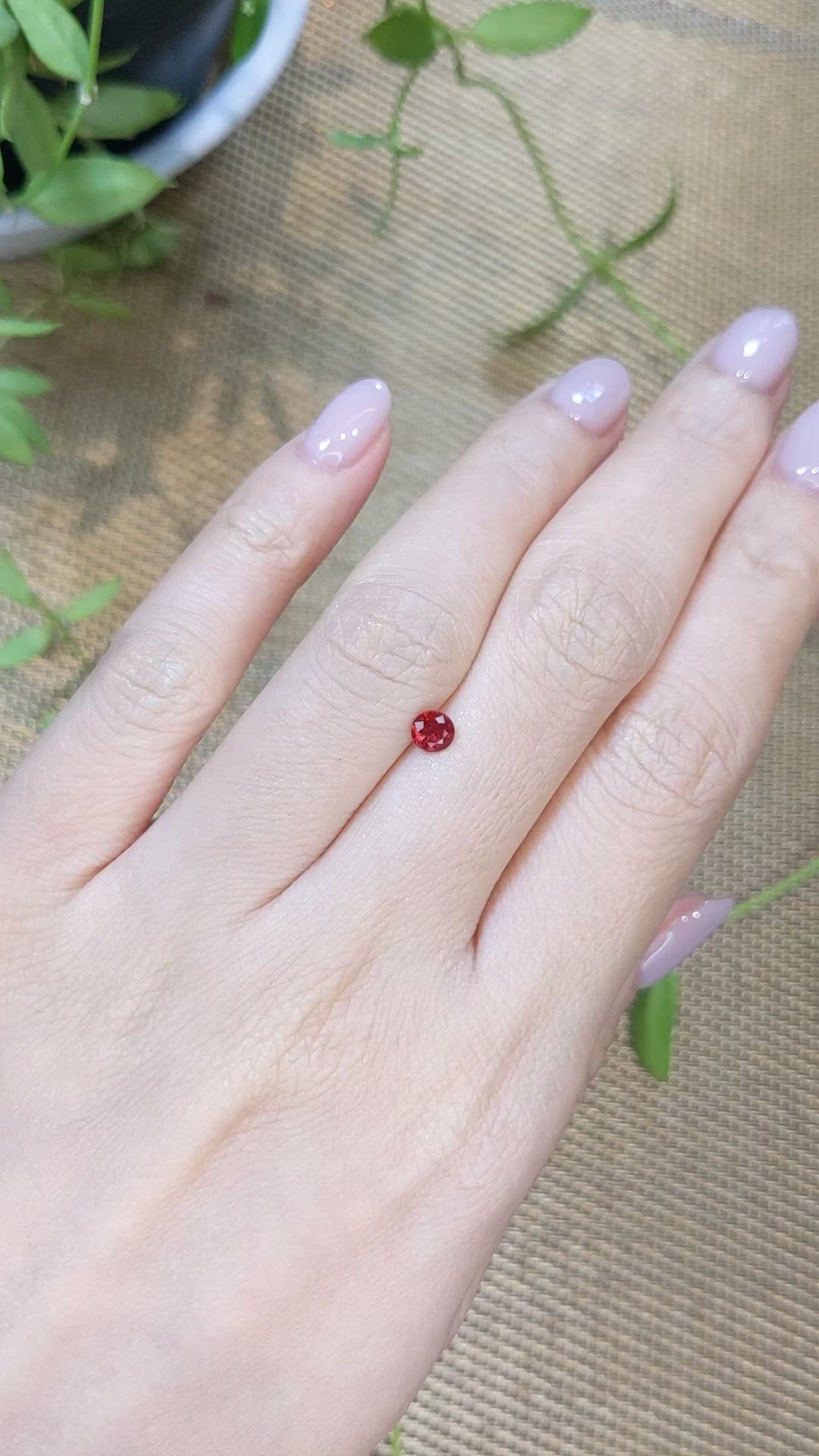 0.33 Ct. Purplish Red Spinel from Burma (Myanmar) Size Video