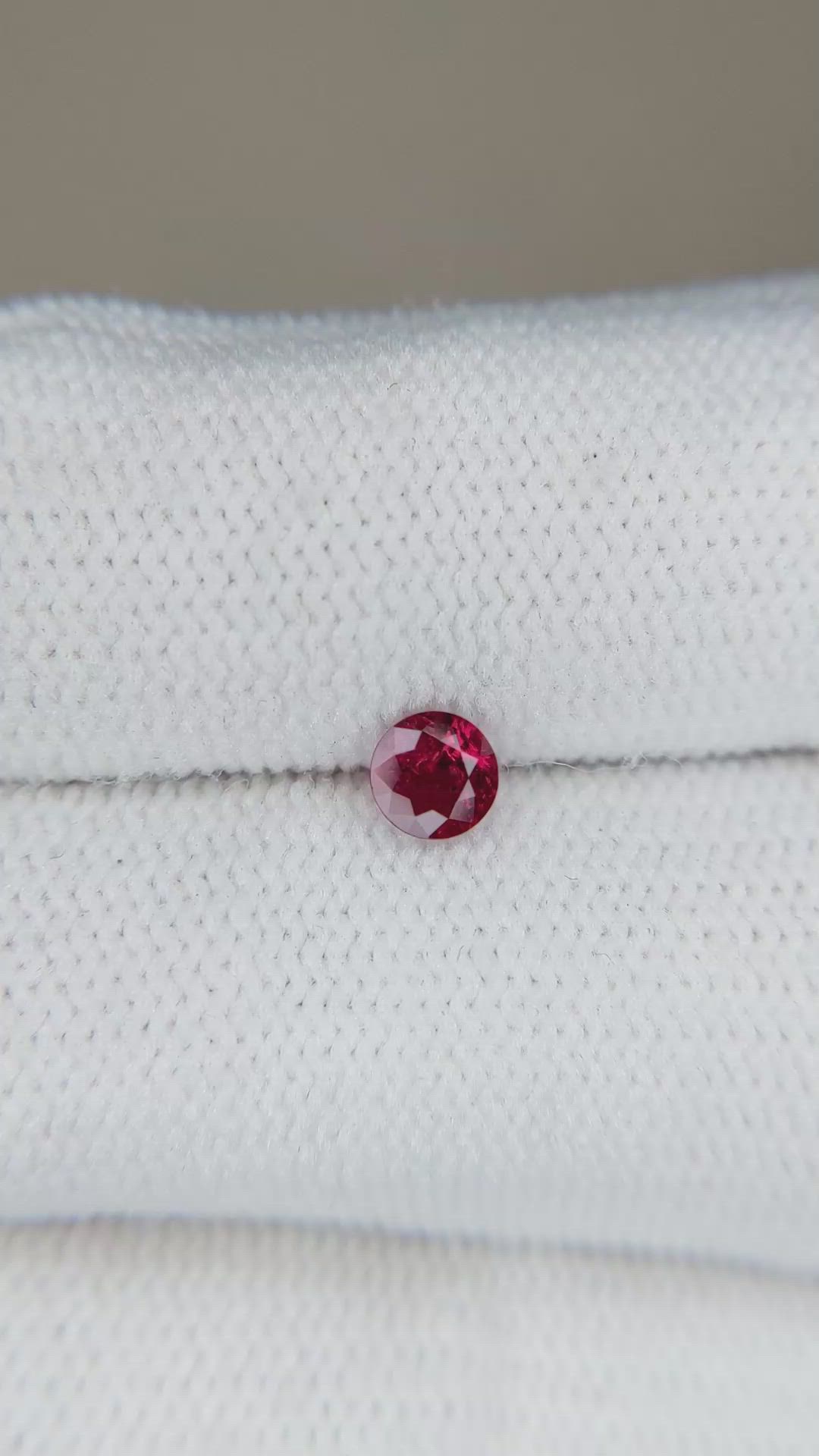 0.33 Ct. Purplish Red Spinel from Burma (Myanmar) Size Video
