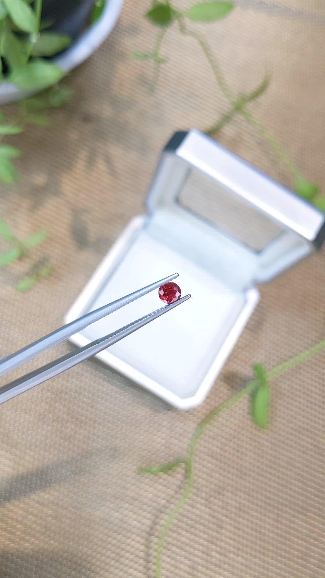 0.33 Ct. Purplish Red Spinel from Burma (Myanmar) Size Video